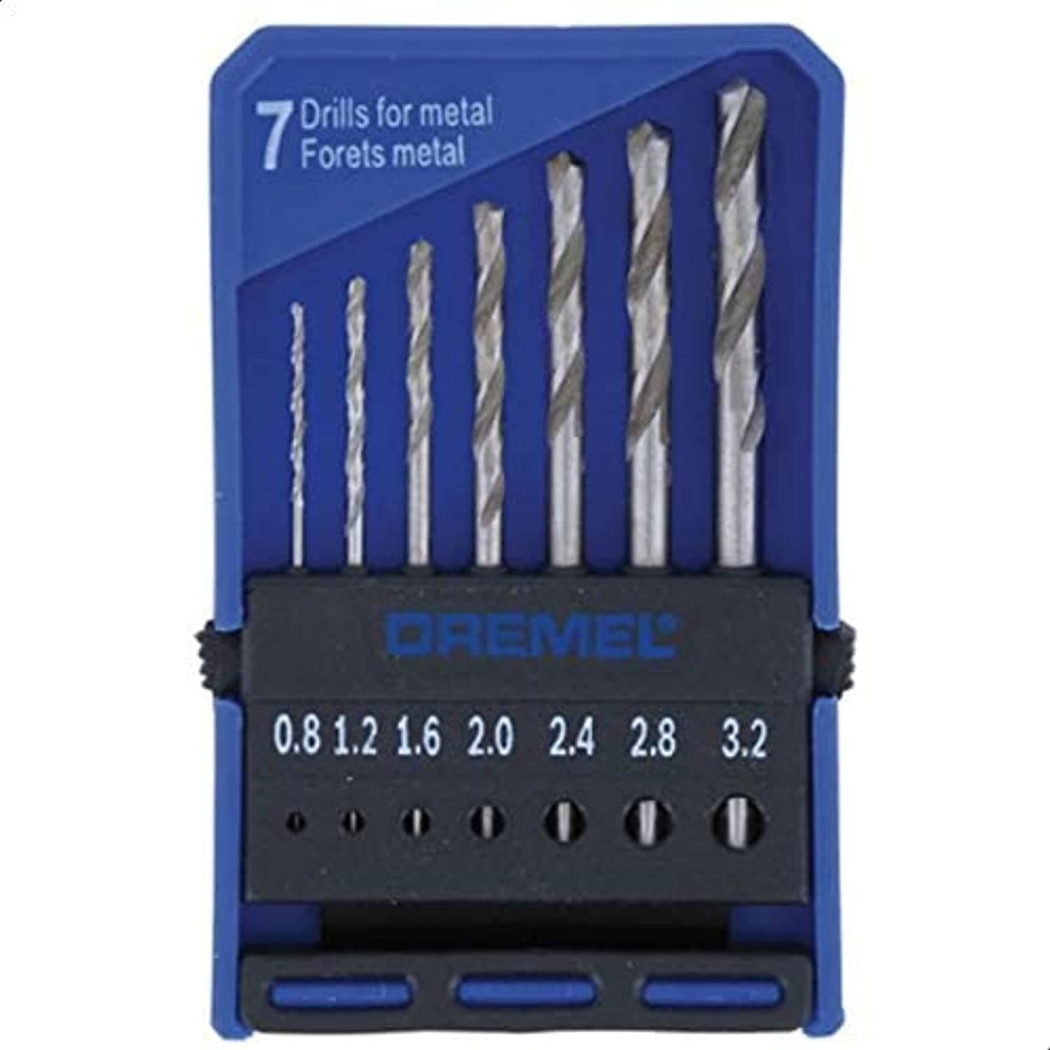 Precision Drill Bit Set 628, Accessory Set With 7 Multipurpose Drill Bits For Rotary Tool