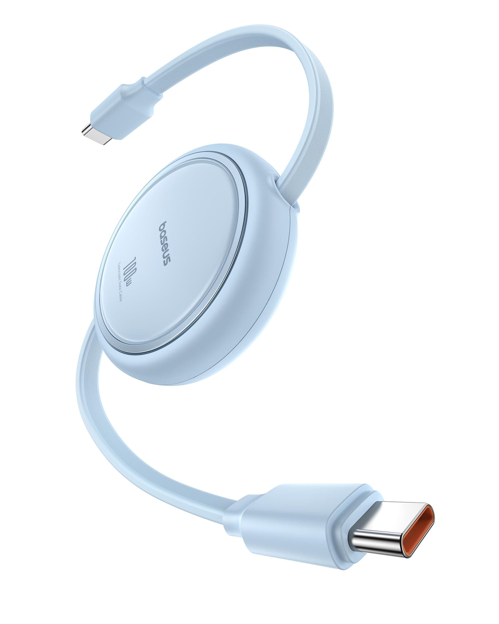 Baseus USB C to USB C Cable, 100W Retractable USB C 5A Fast Charging Cable, 4-Stage Length Preset USB Type C Charger Cord for iPhone 16 15 Pro Plus Pro Max, MacBook, iPad, Samsung S24/S23+ (3.3ft)