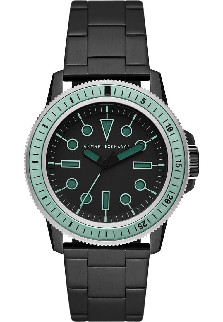 Armani Exchange A|X Men's Three-Hand, Black-Tone Stainless Steel Watch, AX1858, Black, bracelet