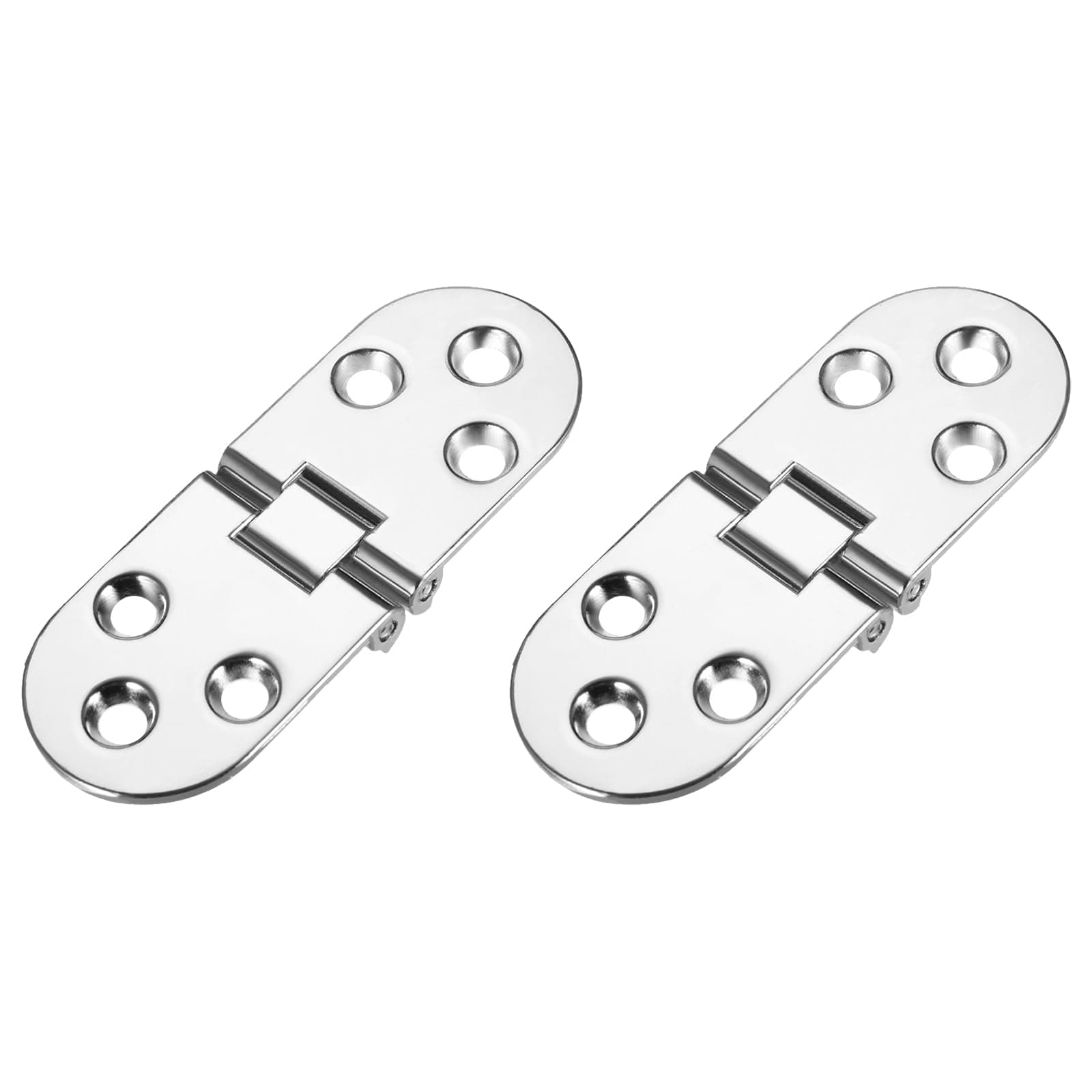 METALLIXITY Folding Flip Table Hinges(79 x 30 x 7mm) 2Pcs, Zinc Alloy Chrome Plating Finish Furniture Hinges - for Sewing Machines