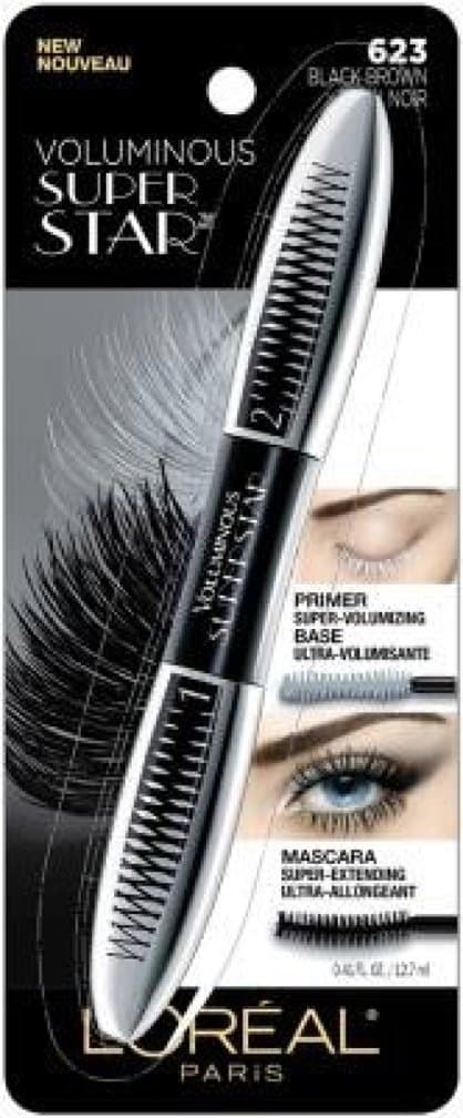 ONLY 1 IN PACK L'Oreal Voluminous Super Star Mascara, Washable, 623 Black Brown