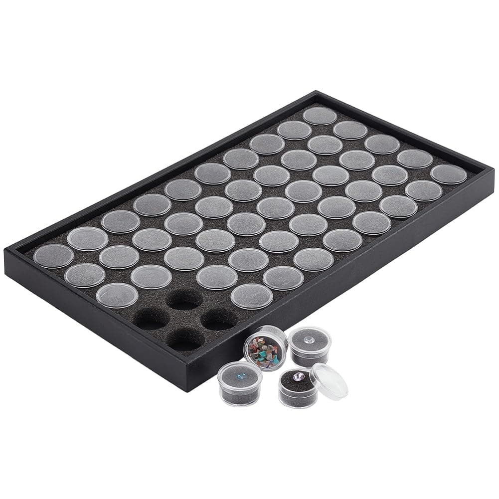 PH PandaHall 50pcs Gemstone Storage Box Diamond Display Tray Small Round Gem Containers Box Jewellery Organizer Case with Foam for Collectibles Rhinestone Crystal Small Jewellery Items