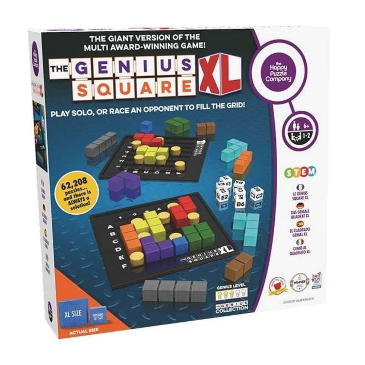 – The Genius Square XL Game - Over 62,000 Puzzle Challenges for a Family Board Game Night - Logic STEM Educational Learning Resources - Adults & Kids Smart Games Ages 6+