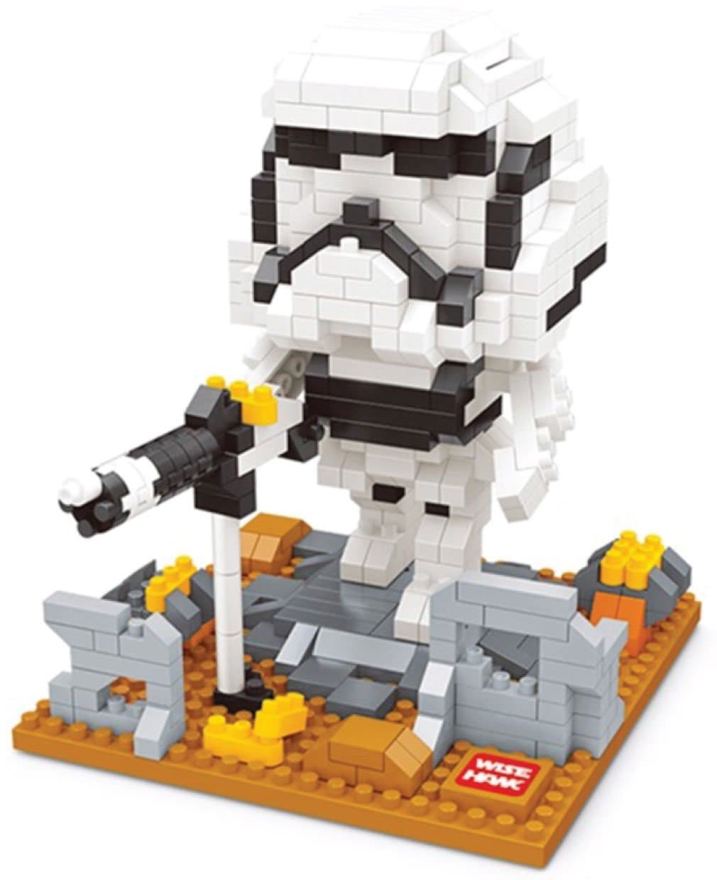 WISEHAWK Storm Trooper figure from Star Wars. Miniblocks assembly kit. 522 miniature blocks.