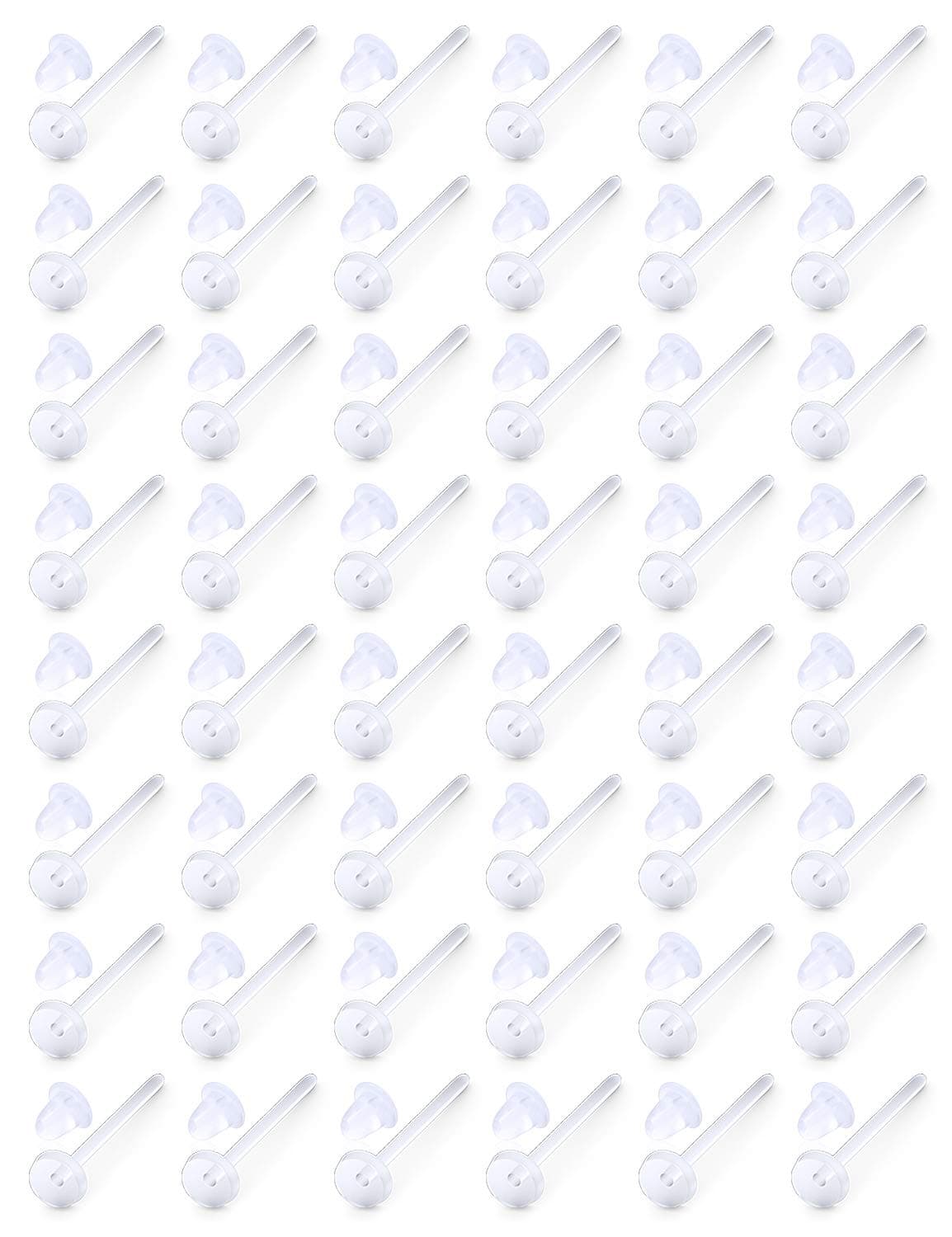 Ocptiy16G 18G 20G Clear Plastic Earrings Nose Studs Piercing Retainer for Surgery Sport Work Lip Labret Medusa Ring Bioflex Flat Back Tragus Helix Conch Earring Women Men 6mm 7mm 8mm 10mm 12mm