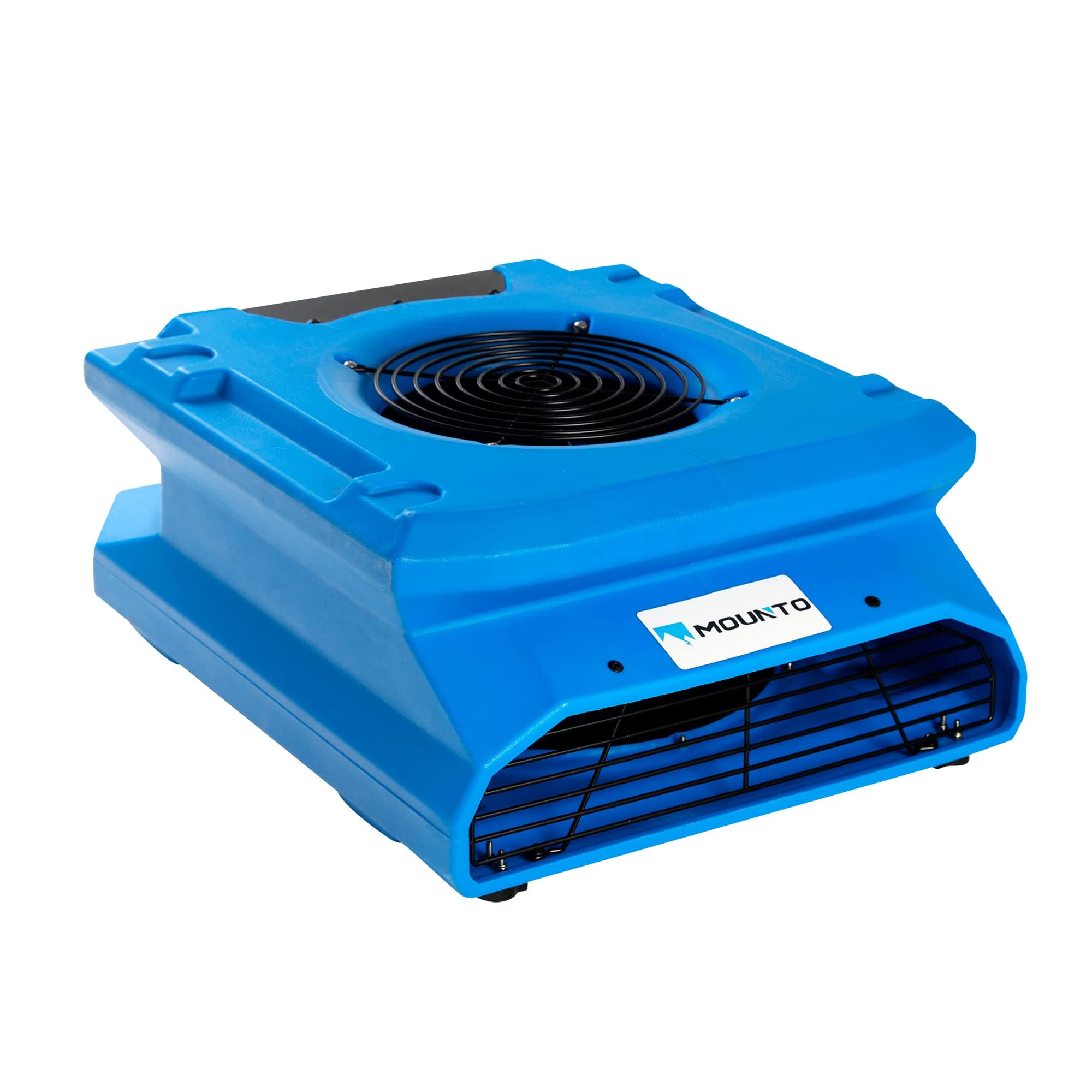 MOUNTO 1/4 HP 1200 CFM Low Profile Air Mover, 2-Speed Carpet Dryer Floor Fan with Dual GFCI Outlets, Stackable Lightweight Blower for Water Damage Restoration (Blue)