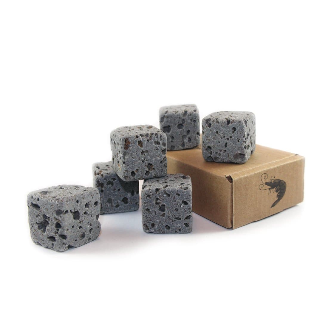 6 Eco Bricks - Water Purifying Aquarium Decor Stones - 100% Natural Lava Rock