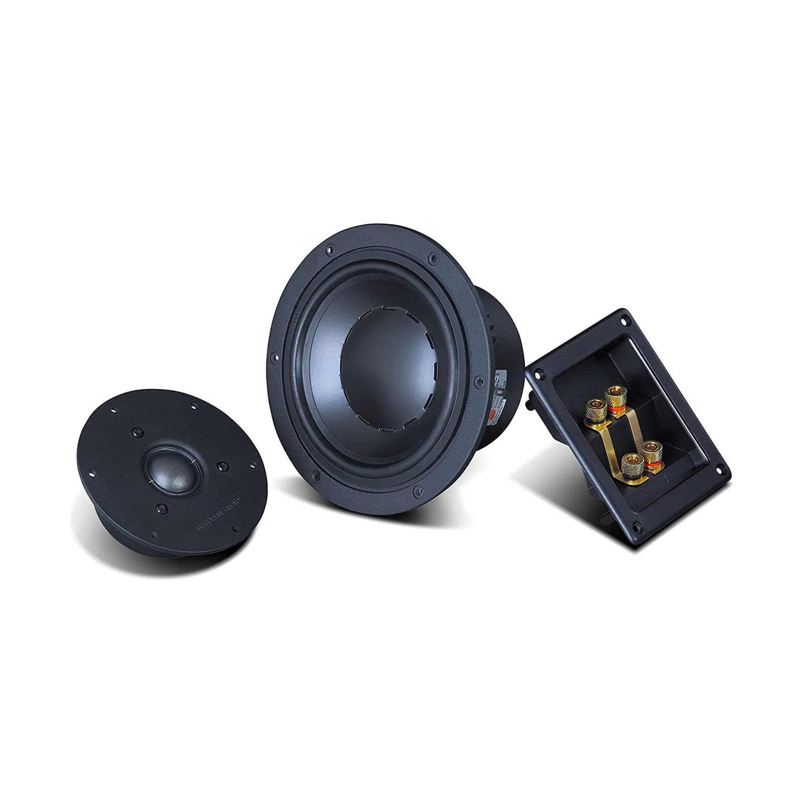 HiVi - DIY 2.2A - DIY Speaker Kit - 2-Way Bookshelf Speakers Near-Field Use - Compact Wooden Cabinet - Pair - Black