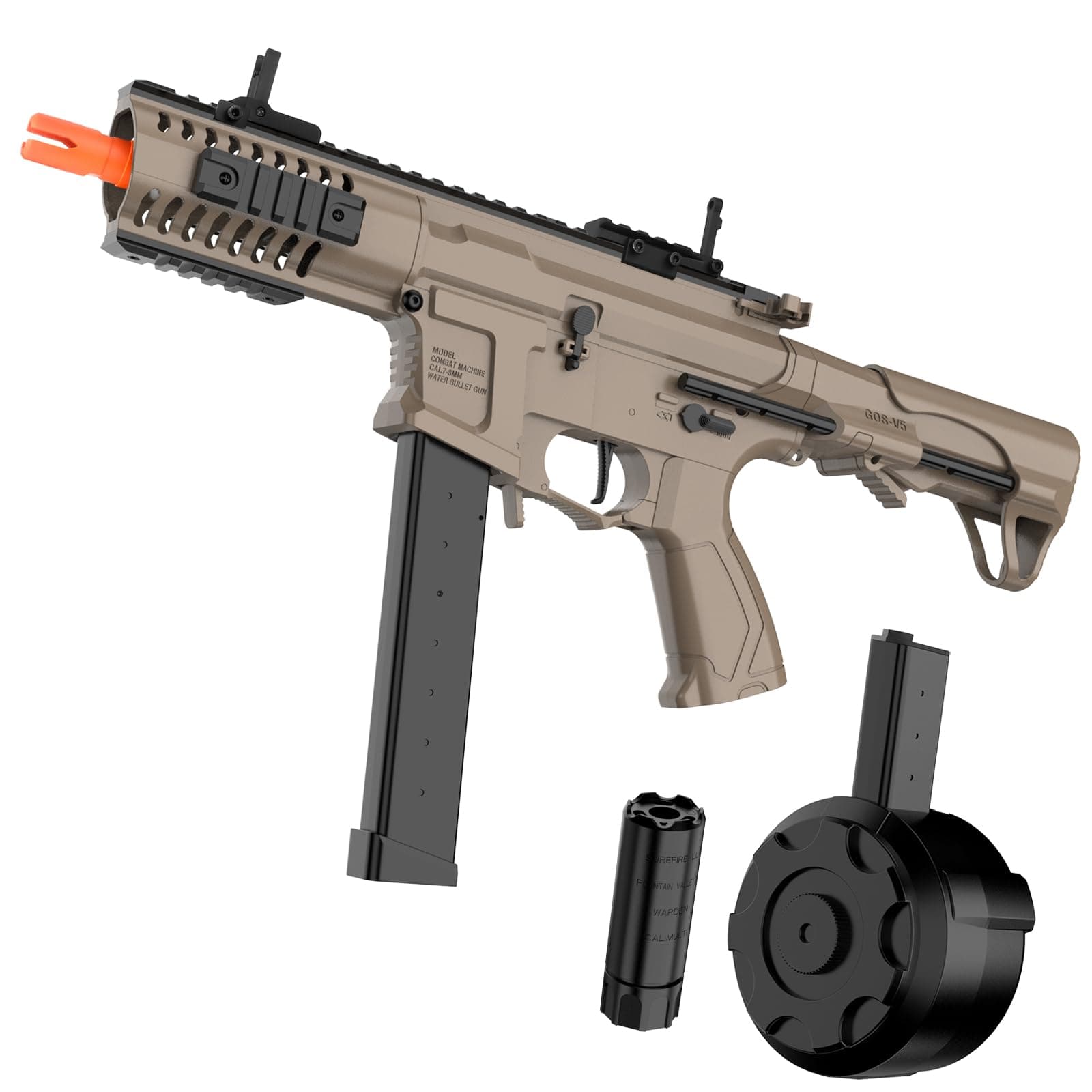 Electric Gel Blaster Modified Toy-ARP9,Semi & Full Automatic Modes Splatter-Blaster 280+FPS,120FT for Outdoor Activities Team Games- Ages 14 & Up and Adults with Drum mag,Long mag,Goggles,Sandy