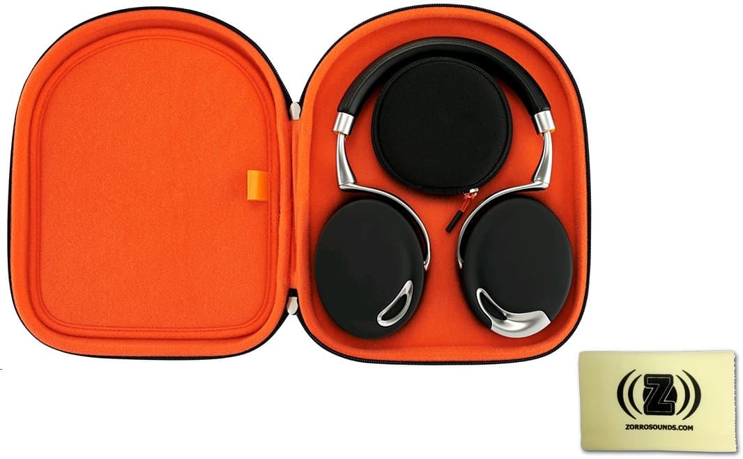 Parrot Zik Active Noise Cancelling Concert Hall Effect Bluetooth Headphones Bundle with Parrot Zik Headphone Case and Custom Design Zorro Sounds Cleaning Cloth