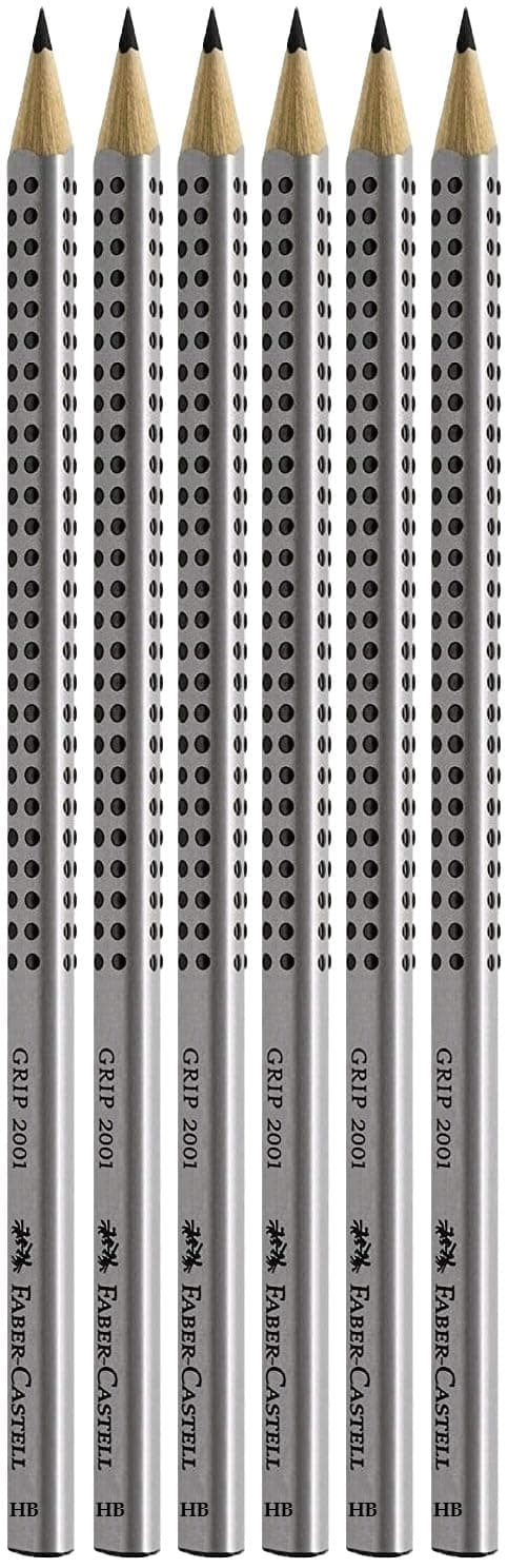 Faber-Castell Grip 2001 HB Pencils - Pack of 6, 117697