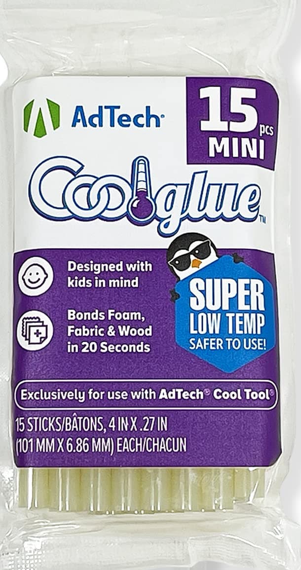 Ultra Low Temp Cool Glue Sticks, Mini 4-Inch – 15-Pack for Safe Crafting & DIY, Fast Bonding, Ideal for Delicate Materials, Fits Low Temp Mini Glue Guns, Made in USA
