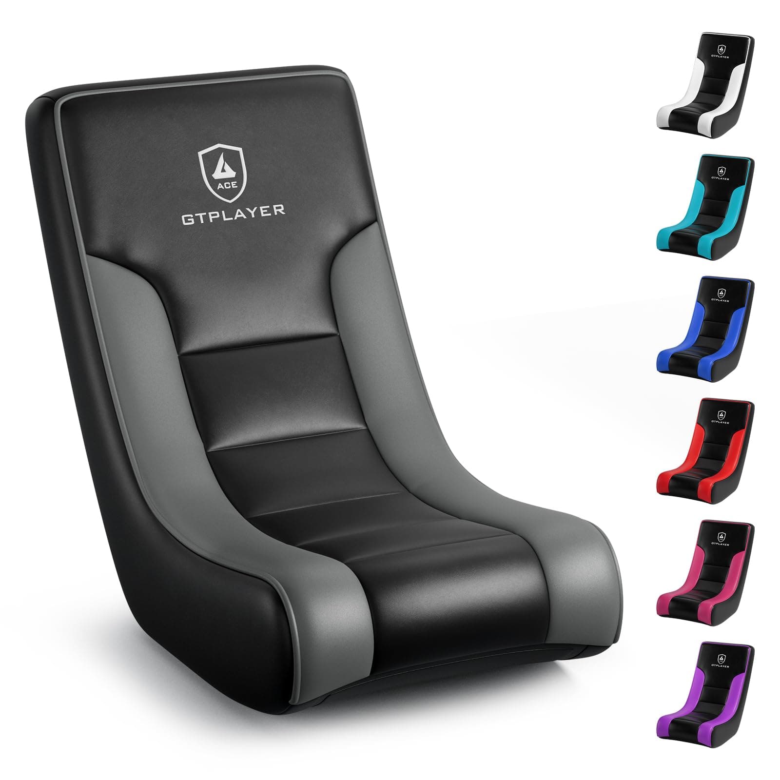 GTPLAYER Floor Rocking Gaming Chair – Floor Rolling Game Chairs with Angle Limiter, Gamer Rocker Floor Seat, Compact & Lightweight, Black