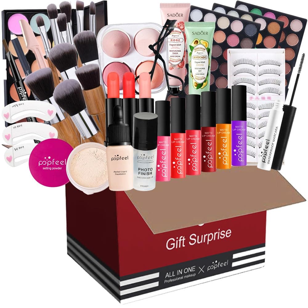 Makeup Kit - All in One Makeup Gift Set for Women & Teenagers, Includes Eyeshadow Palette, Eyebrow Pencil, Lipstick