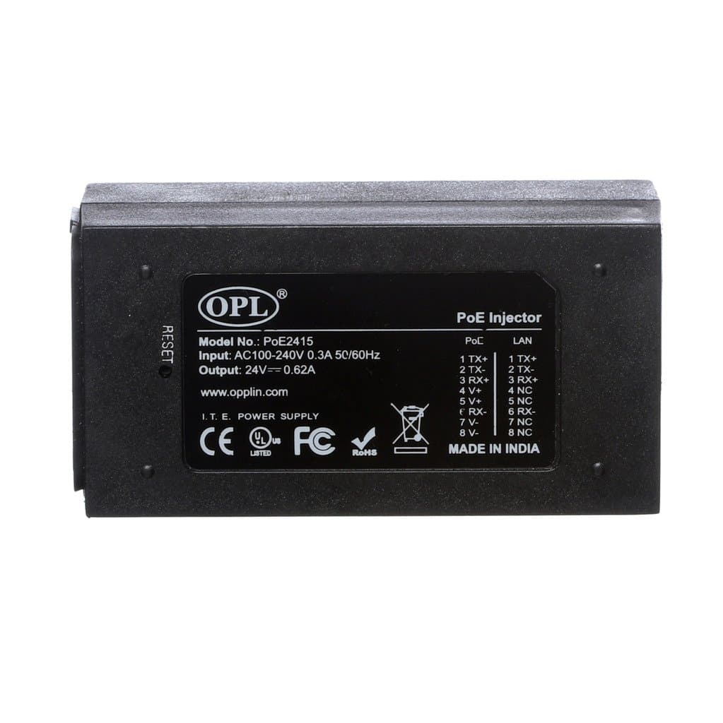 OPL PoE Adapter, 24V 0.5A, 10/100Mbps PoE Injector/PoE Switch