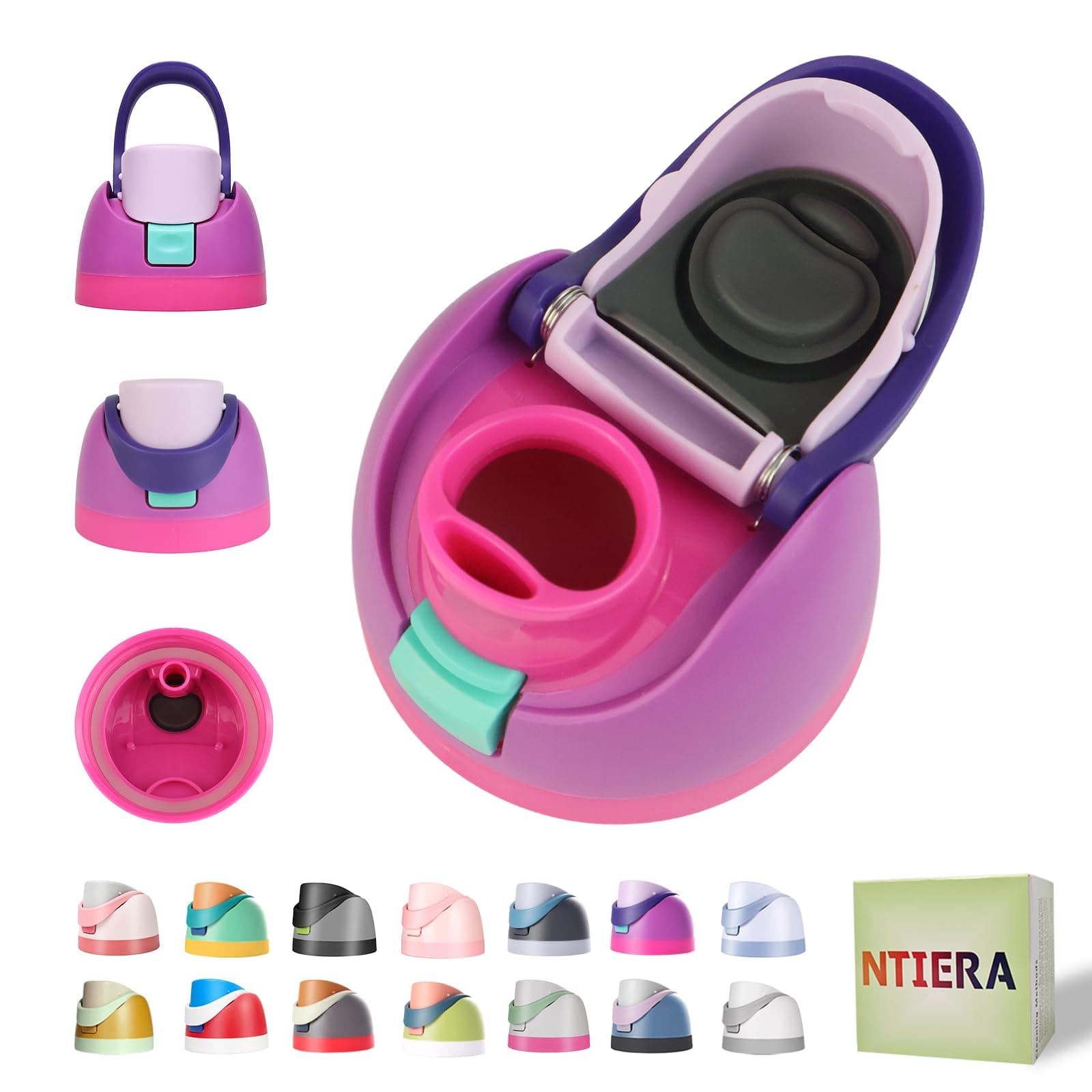 Replacement Lid for Owala Freesip Water Bottle, Compatible with Owala Lid and Cap, Premium Accessories for 16oz 24oz 32oz 40oz Bottles,Leak-Proof,BPA-Free(Pink Purple)