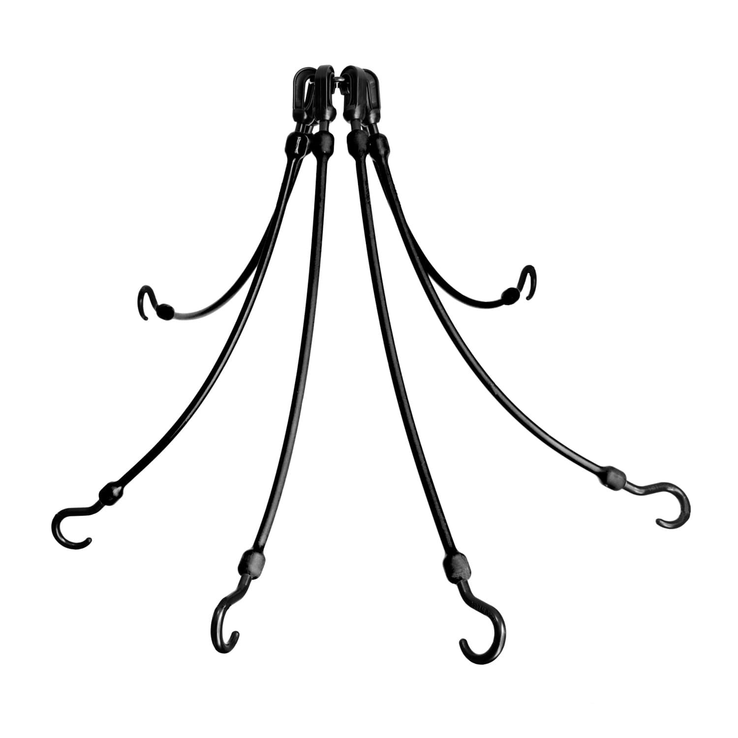 THE PERFECT BUNGEE, FW18-6BK 6-Arm Flex-Web Bungee Cords, 18"-36", Black