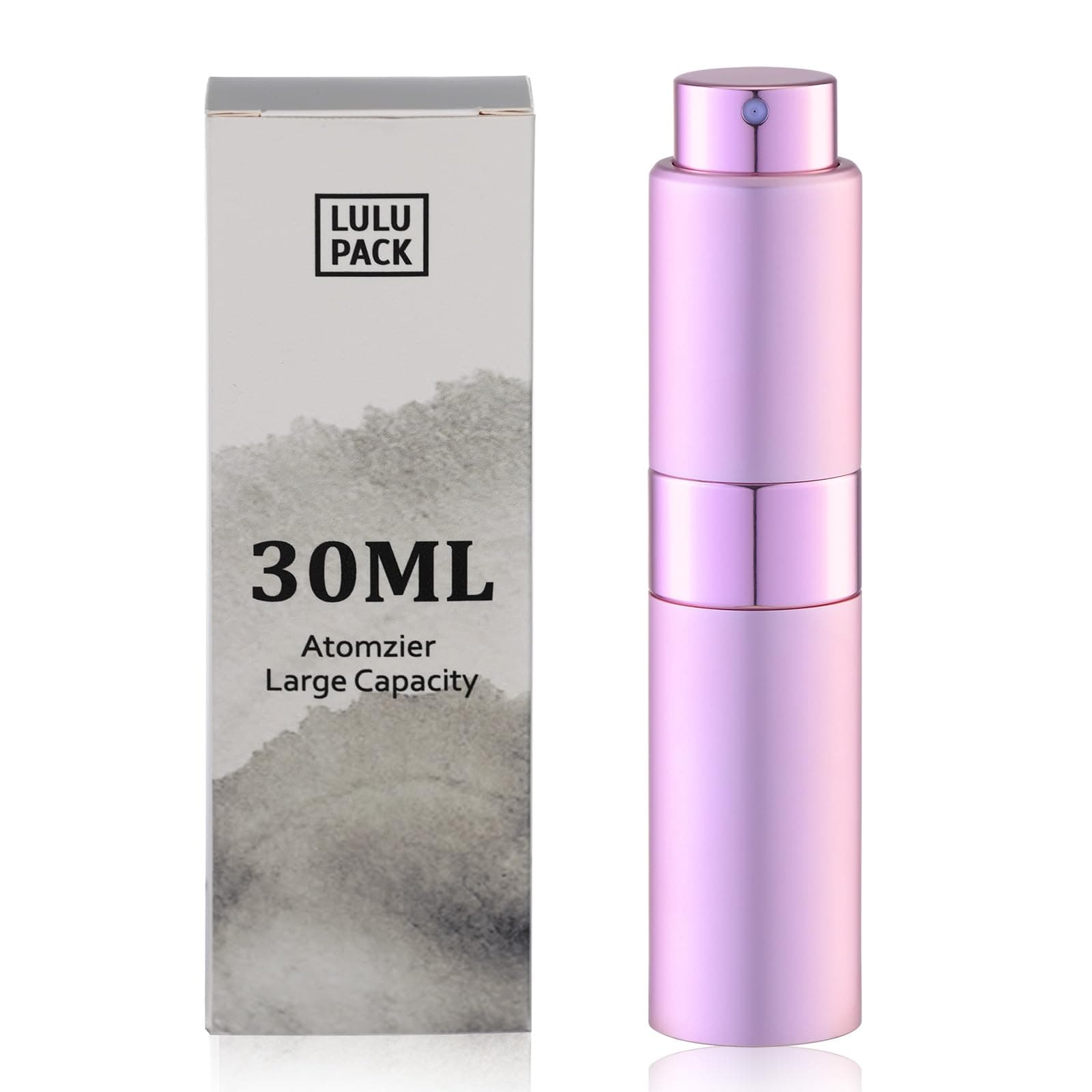 Lulupack Perfume Atomizer Refillable Travel Bottle: Cologne Portable Sprayer for Men - Mini Spray Empty for Refill - 1oz Large Size Pink