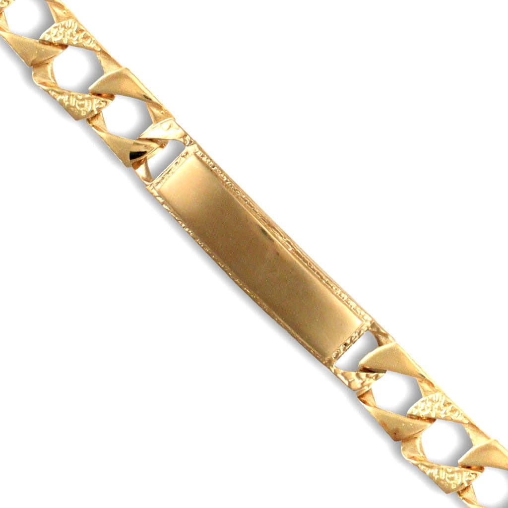 9ct Gold Gents Plain/Lizard Id Bracelet 8.5 inch
