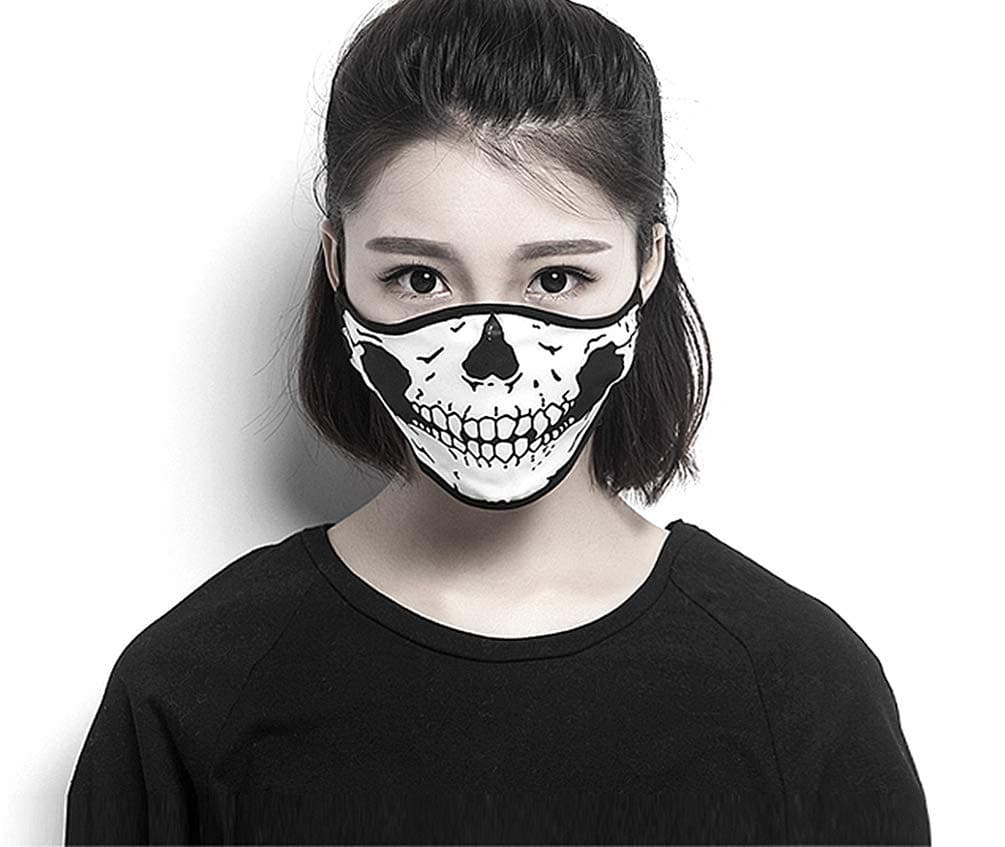 Skull Mask Halloween Half Face Mouth-Muffle Silk 2 Layer Fashion Motorcycle Anti Dust costume fashion mask