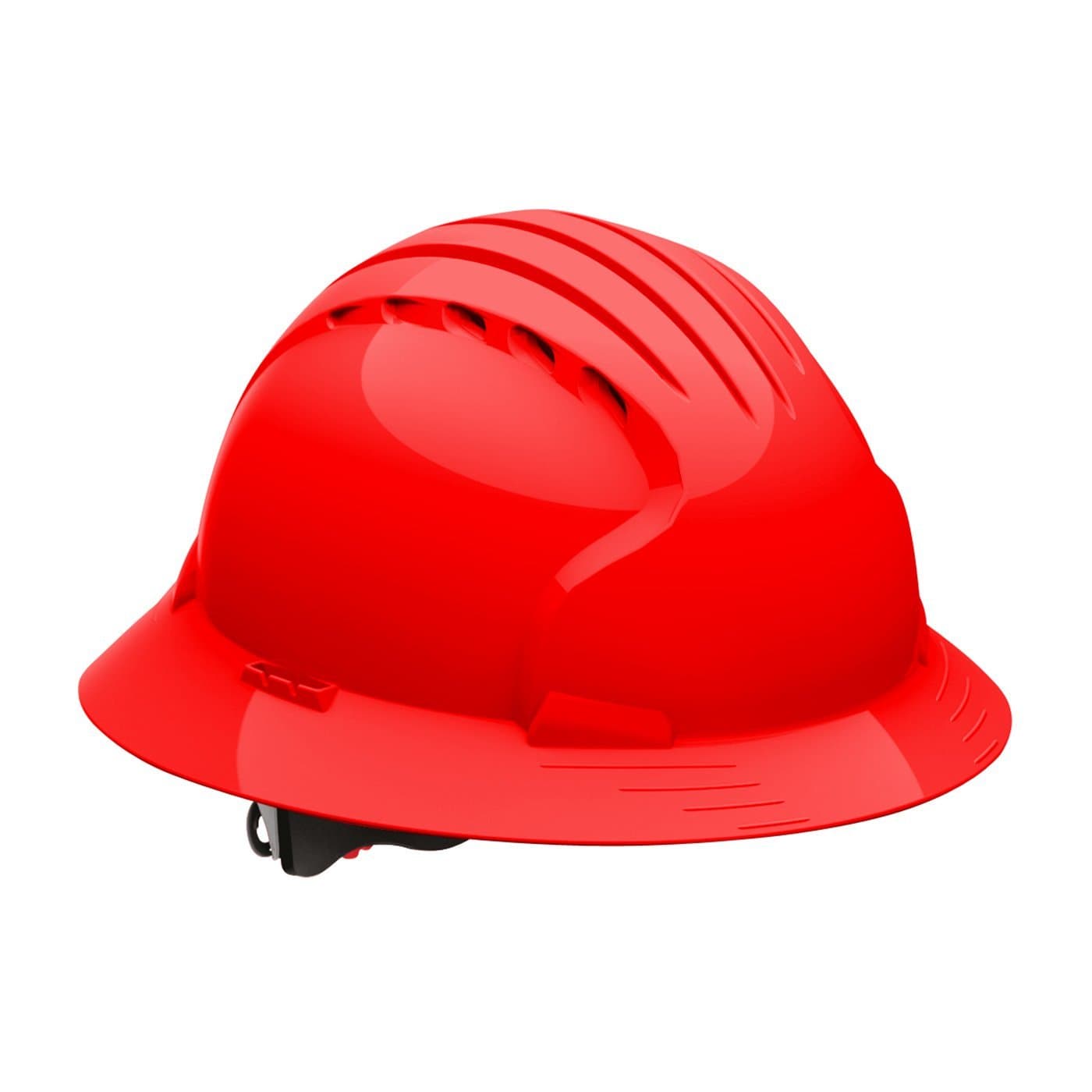 Deluxe 6161 280-EV6161V-60 Vented, Full Brim Hard Hat with HDPE Shell, 6-Point Polyester Suspension and Wheel Ratchet Adjustment