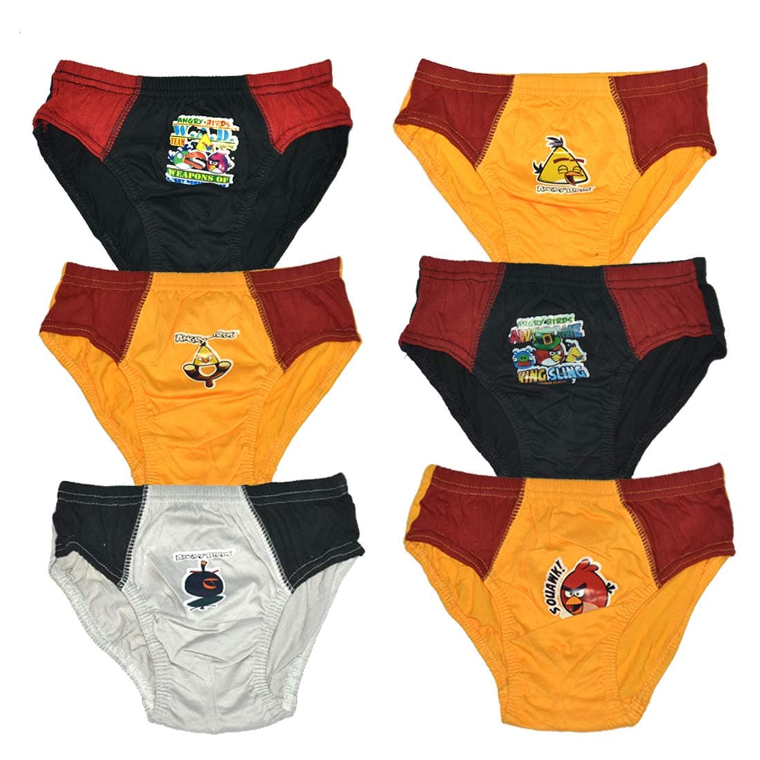 CHILDZONE Boys Brief Soft Cotton Non-Itchy Inner Elastic (Multi-Coloured) 18 Months to 12 Years (Pack of 6)