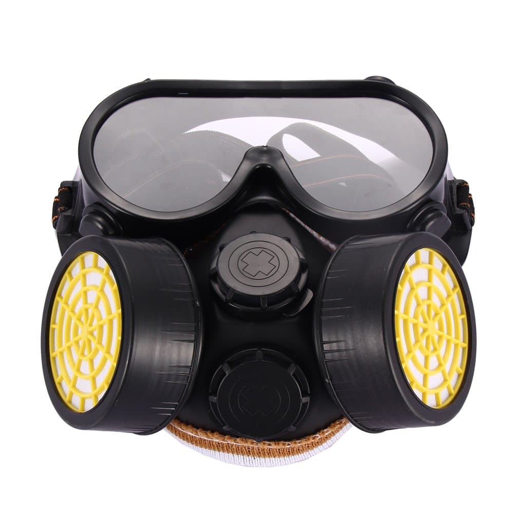 Willand AKD06 Direct Soft Silica Gel without Glue Smell Activated Carbon Filter Box, Glass Industrial Gas Chemical Anti-Dust Paint Respirator Mask Glasses Set