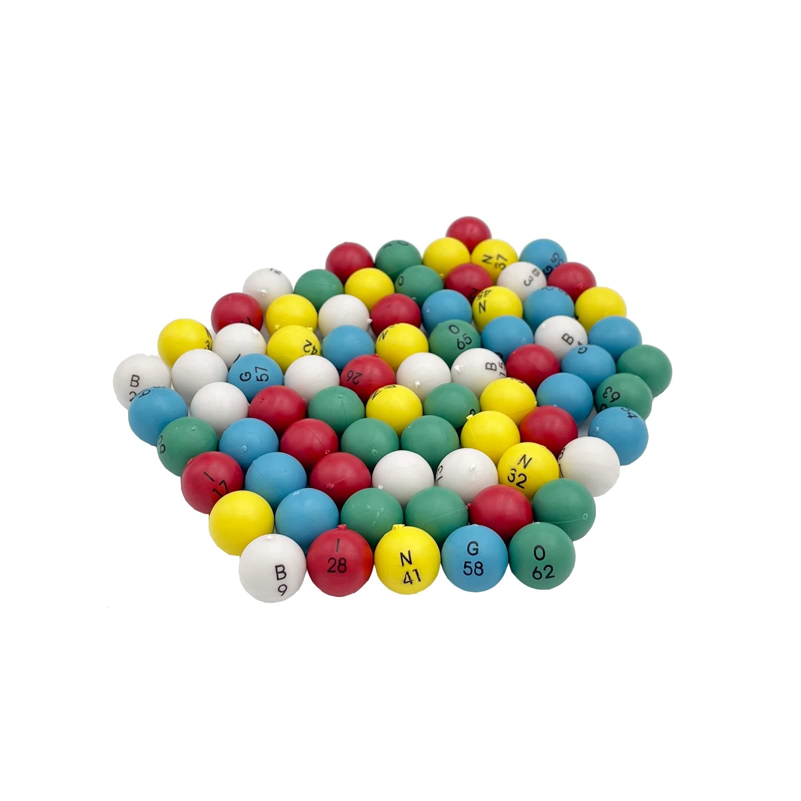 JUNWRROW Plastic Bingo Balls 3/5 inch Multicolored,75 Count, Perfect for Bingo Nights, Raffles, and More,Lost Bingo Ball Replacements