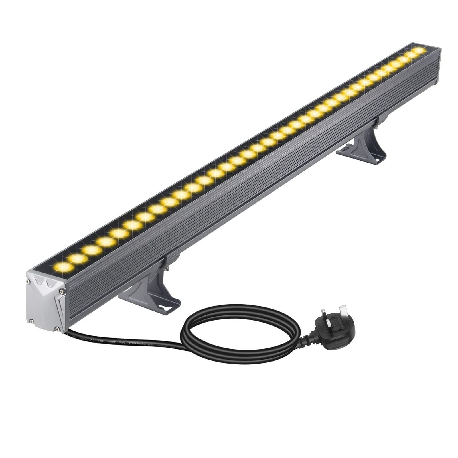 LED Light Bar Outdoor Waterproof, 3000K Warm White 1m Wall Washer Floodlight, Heavy Duty IP65 with 2m UK Plug Cord, Super Bright Garden Flood Light