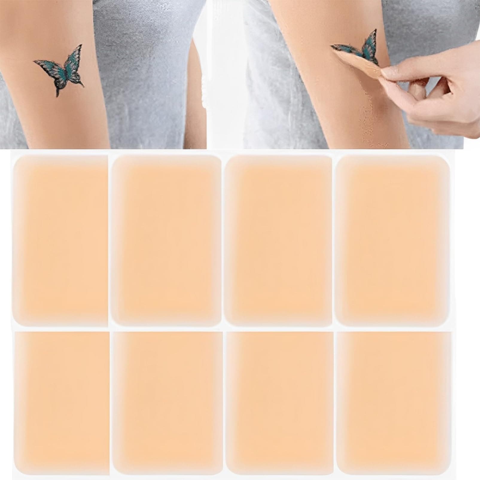 Tattoo Cover Up Tape, 8 PCS Ultra Thin Patch for Tattoo Scar and Birthmarks, Invisible Waterproof Skin Tone Concealer Sticker for Covering Up Scars Tattoos,Natural Concealer Stickers(Pack Of 1)