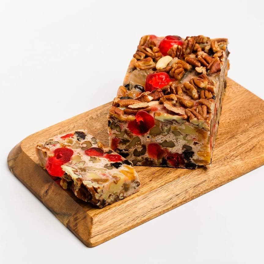 Original Fruitcake, Grandma's Old Fashioned Fruit and Nut Freshly Made, Brandy, Bourbon and Rum Fruitcake, Est. 1917 (16 oz, Cellophane)
