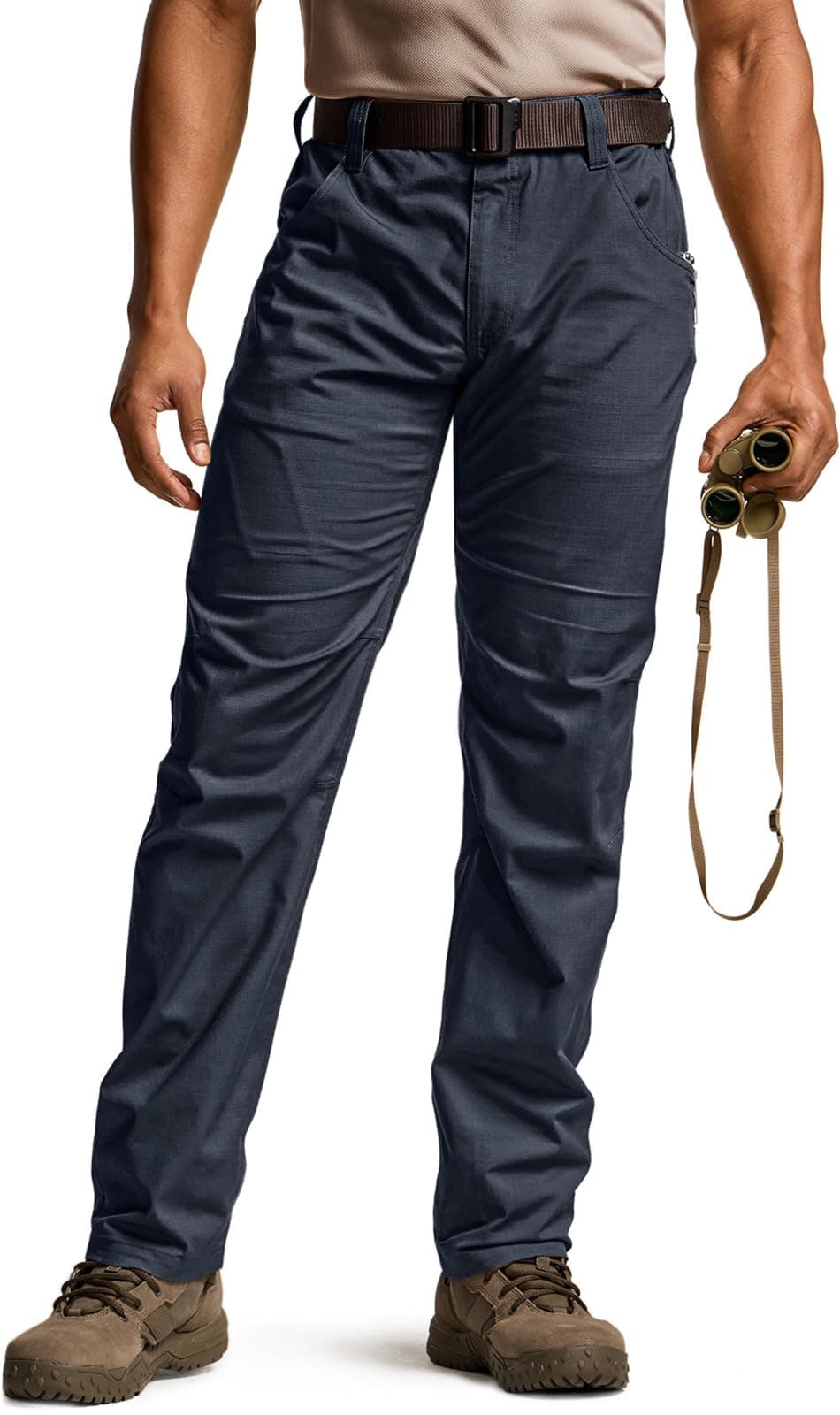 CQRMen's Utility Flex Cargo Pants, Classic-Fit Casual Stretch Work Pants, Water Resistant Lightweight Tactical Hiking Pants