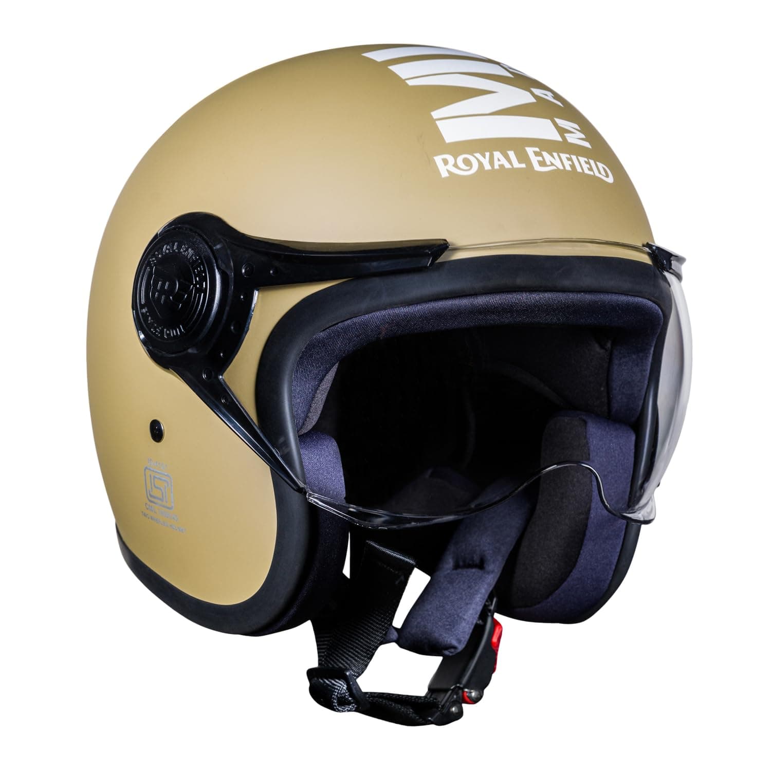Royal Enfield Open Face MLG Helmet with Clear Visor Matt Desert Storm, Size: L(59-60cm)