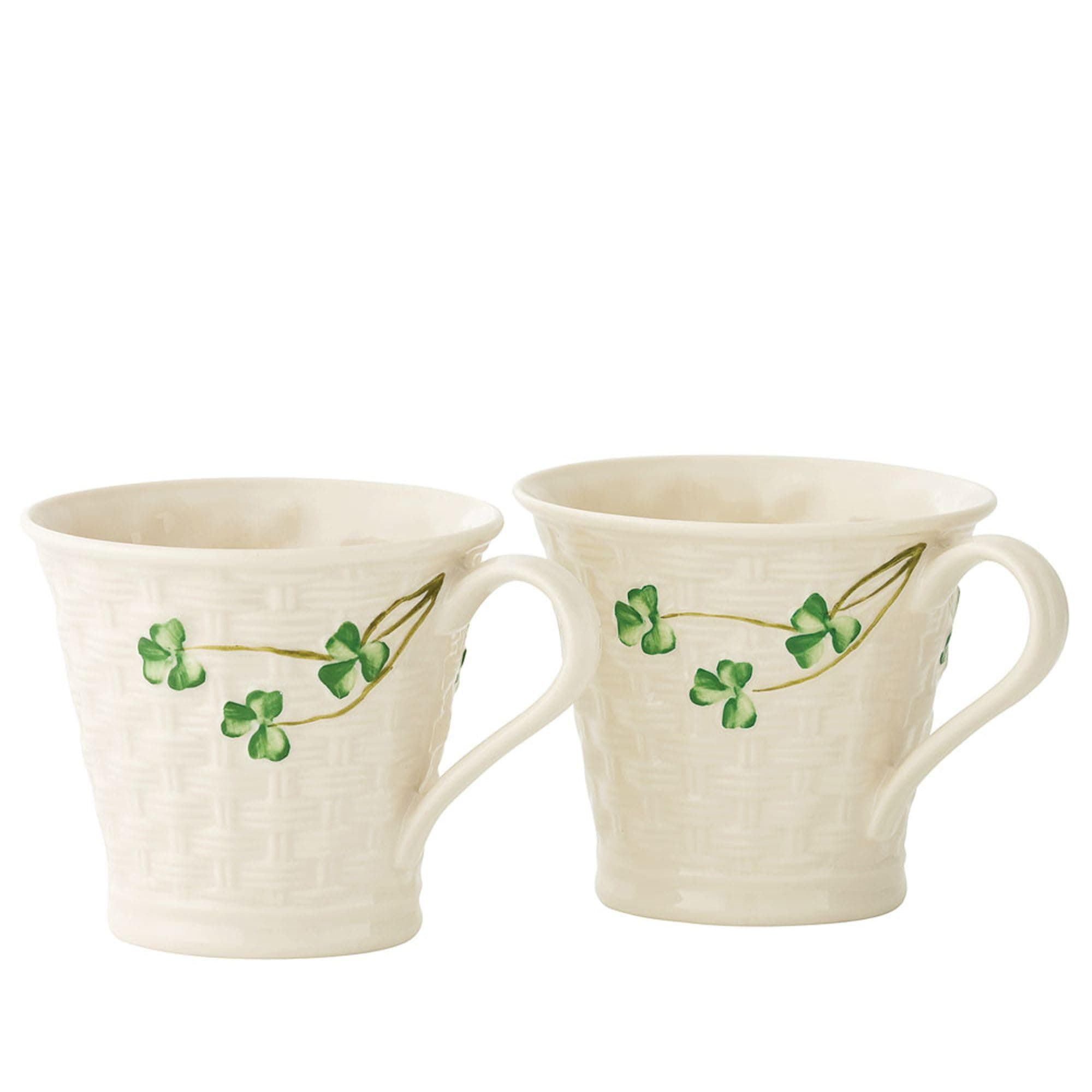 BelleekShamrock Set of Two Mugs, 8 oz each