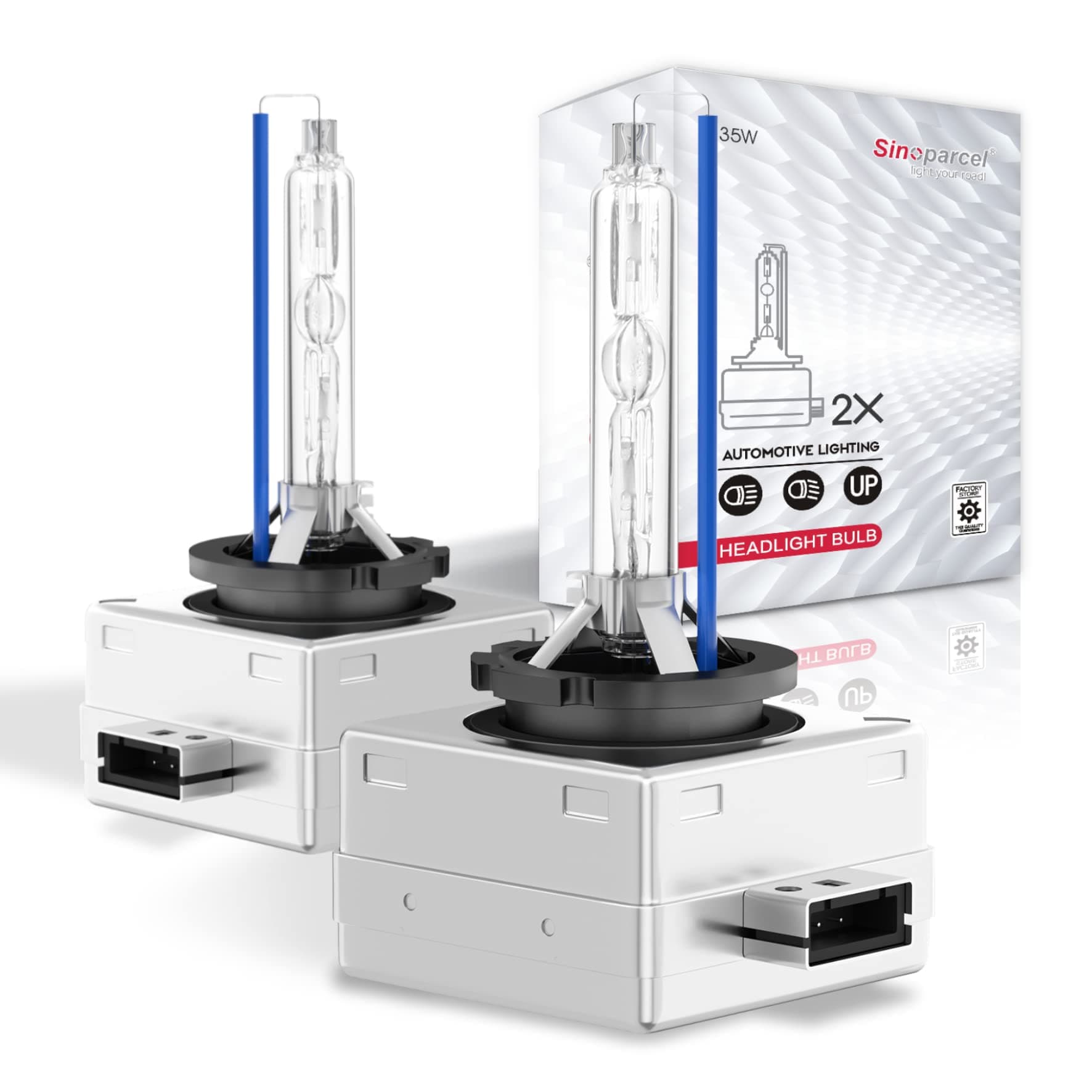 D3S Xenon HID Headlight Bulbs - 8000K 35W High Low Beam 66340 42403 42302 Replacement Lights -Pack of 2
