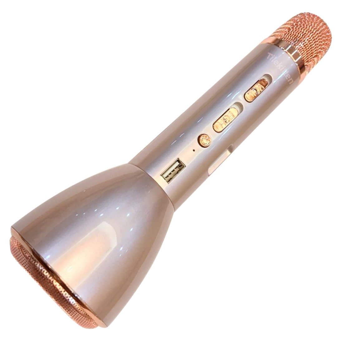 Portable microphones and speaker for singing bluetooth Karaoke microphone singing machine bluetooth speakers for Music Playing and Singing Anytime (Rose Gold)