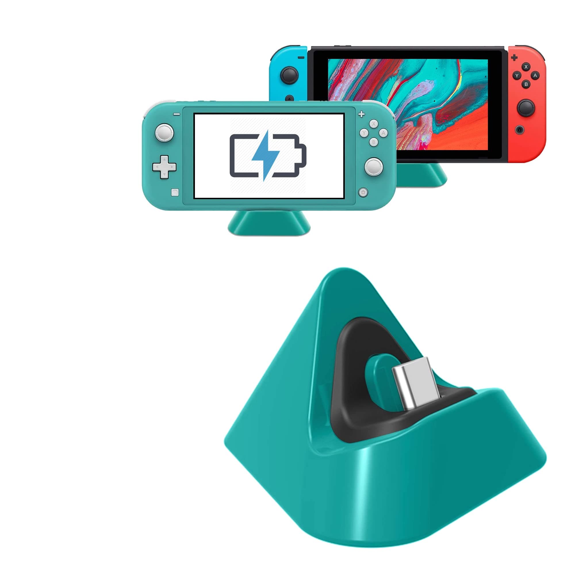 Charging Dock for Nintendo Switch Lite, Charging Stand Station Compatible with Nintendo Switch (Green)