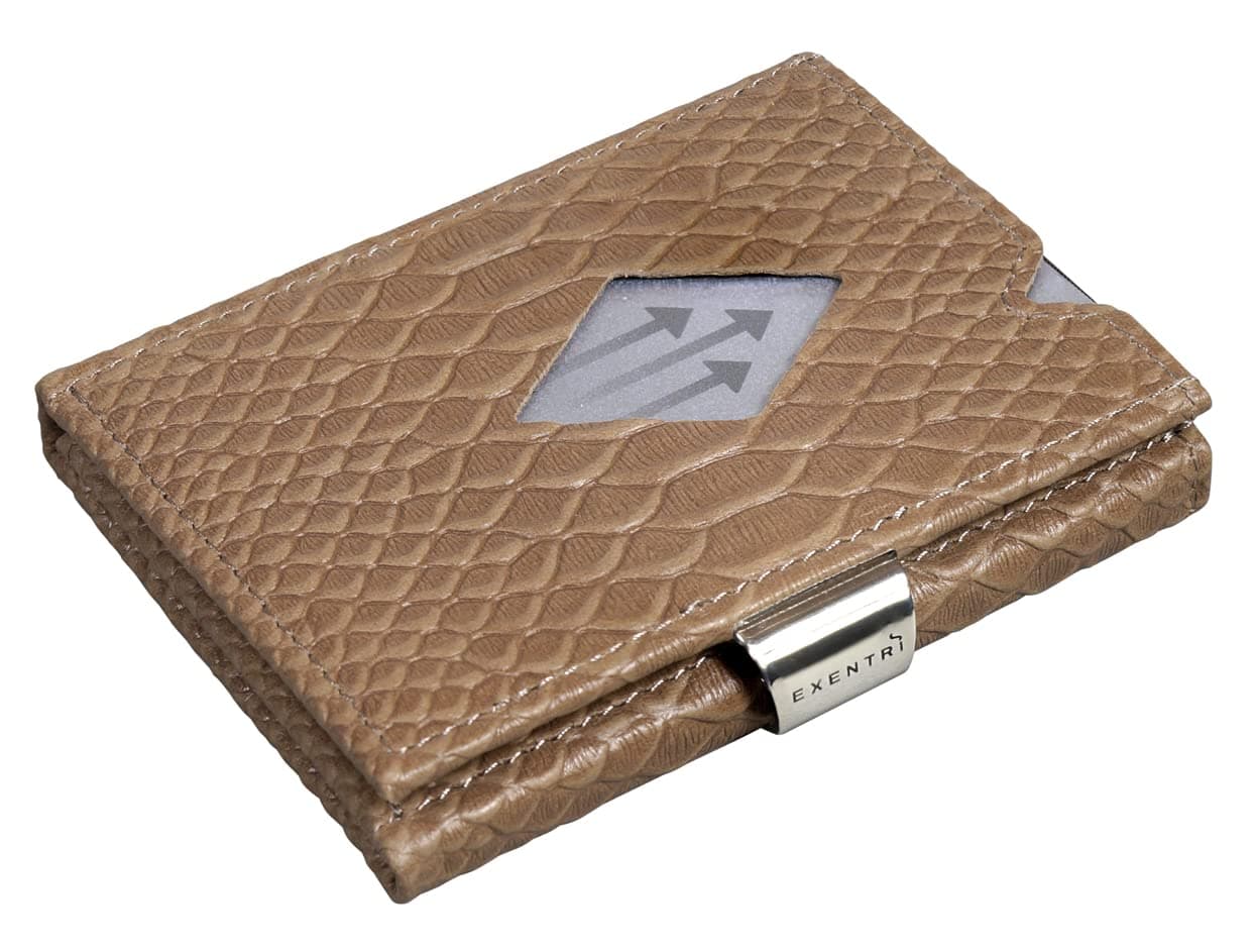 Premium Leather Trifold Wallet for Men - RFID Blocking Slim Wallet W/Stainless Steel Locking Clip & Quick Access Windows