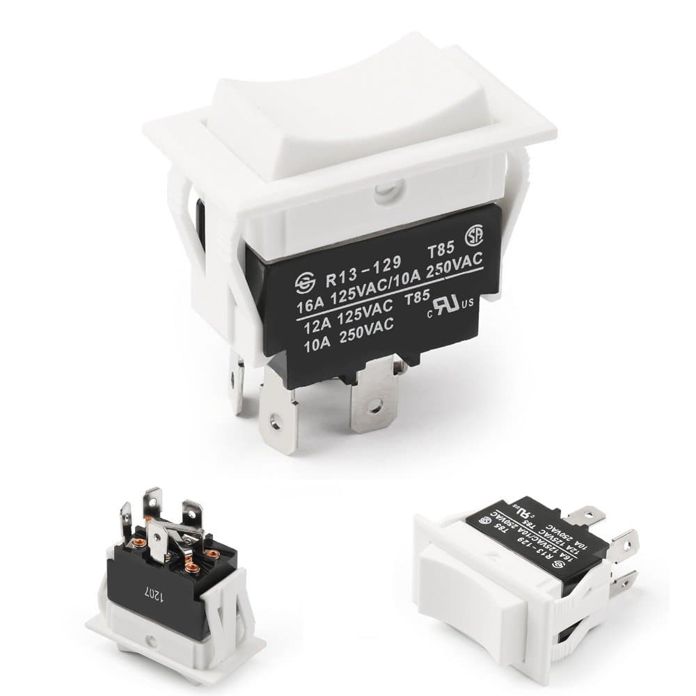 (HY #21) One Piece MOMENTARY Rocker Switch for Polarity Reversing DC Motor Control, (ON) Off (ON)