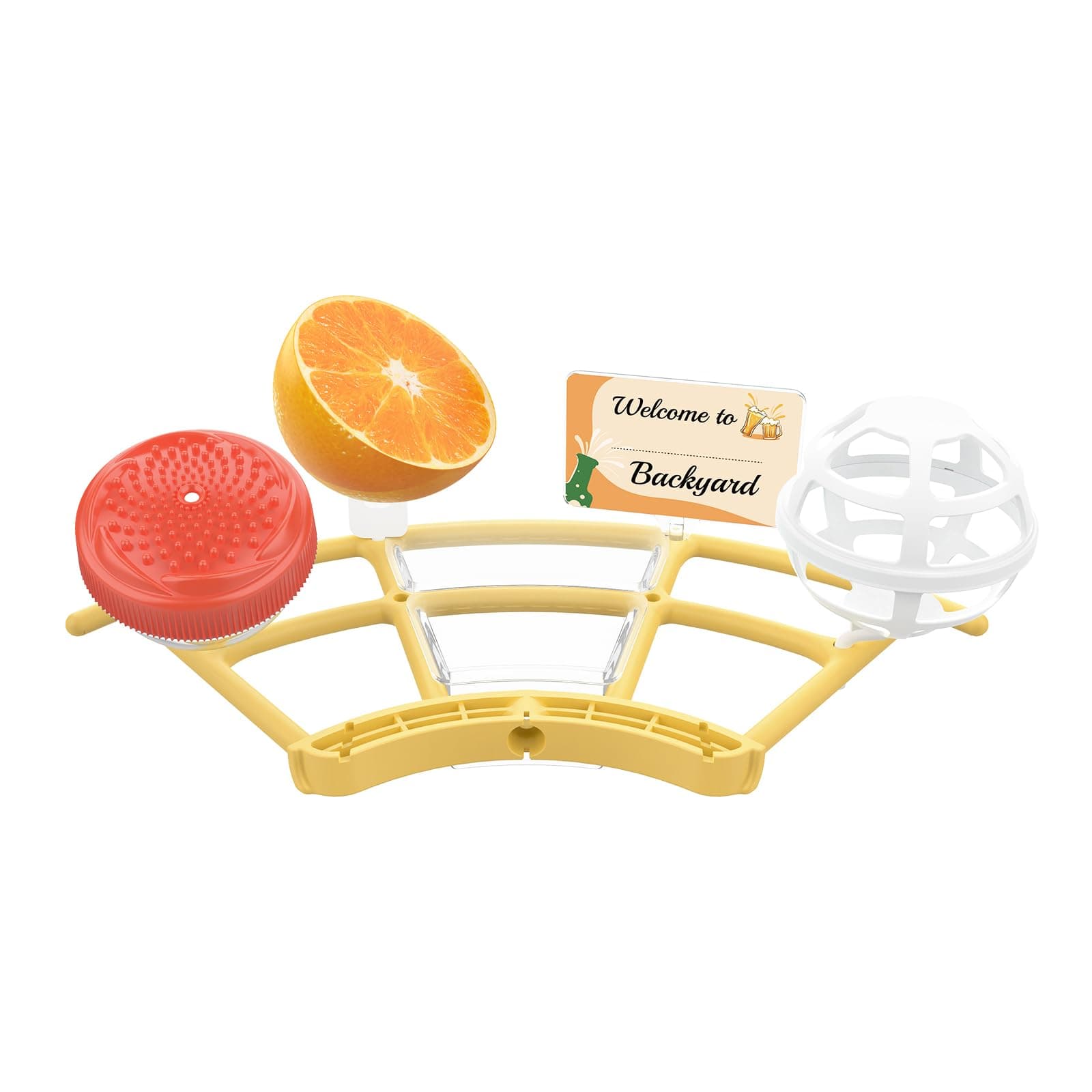 by Birdfy Pro Perch - Wider Extension Perch to DIY Add-ons Including Suet Ball, Mini Hummingbird Feeder, Fruit Holder, Jelly Feeder and Welcome Card, Ideal for Bird Lover (Yellow)