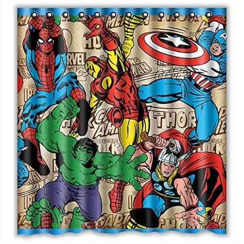 TT Family Window Curtain Custom Marvel Comics Superhero with Rings Fabric with Ringsize 52"x63" (One Piece)
