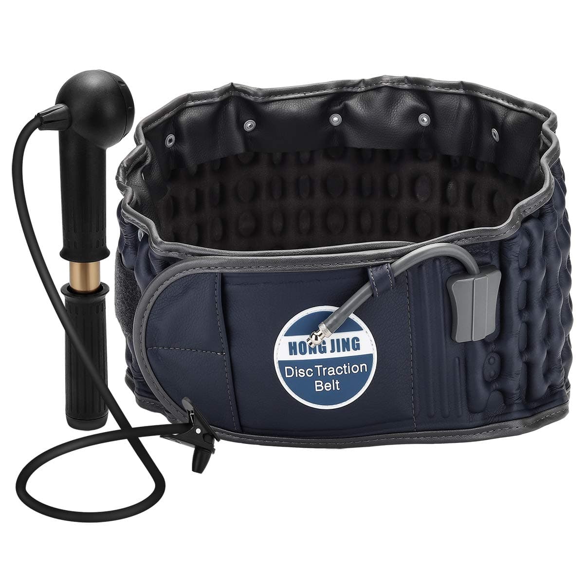 HONGJING Decompression Belt Inflatable Lumbar Support for Lower Back Pain Relief - Inflated Back Reliever with Hand Pump, One Size Fits 29-49 Waist