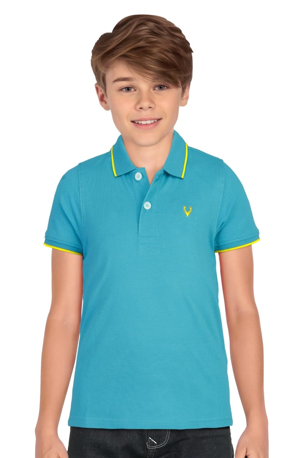 Boys’ Solid Polo T‑Shirt | Soft Cotton Fabric | Smart Casual Everyday Wear