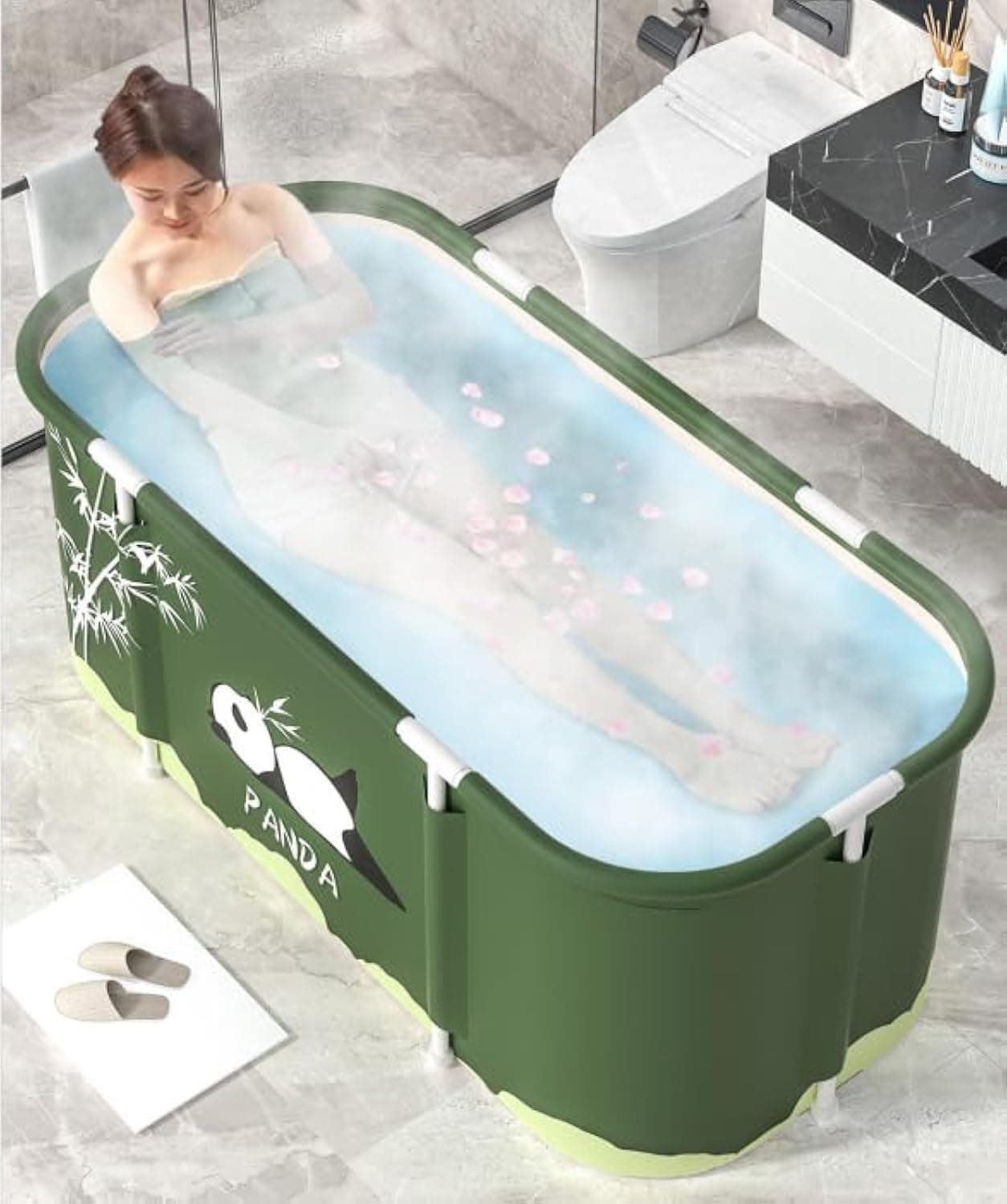 Panda Portable Foldable Soaking Tub for Adults, Ideal for Hot Bath Ice Bath