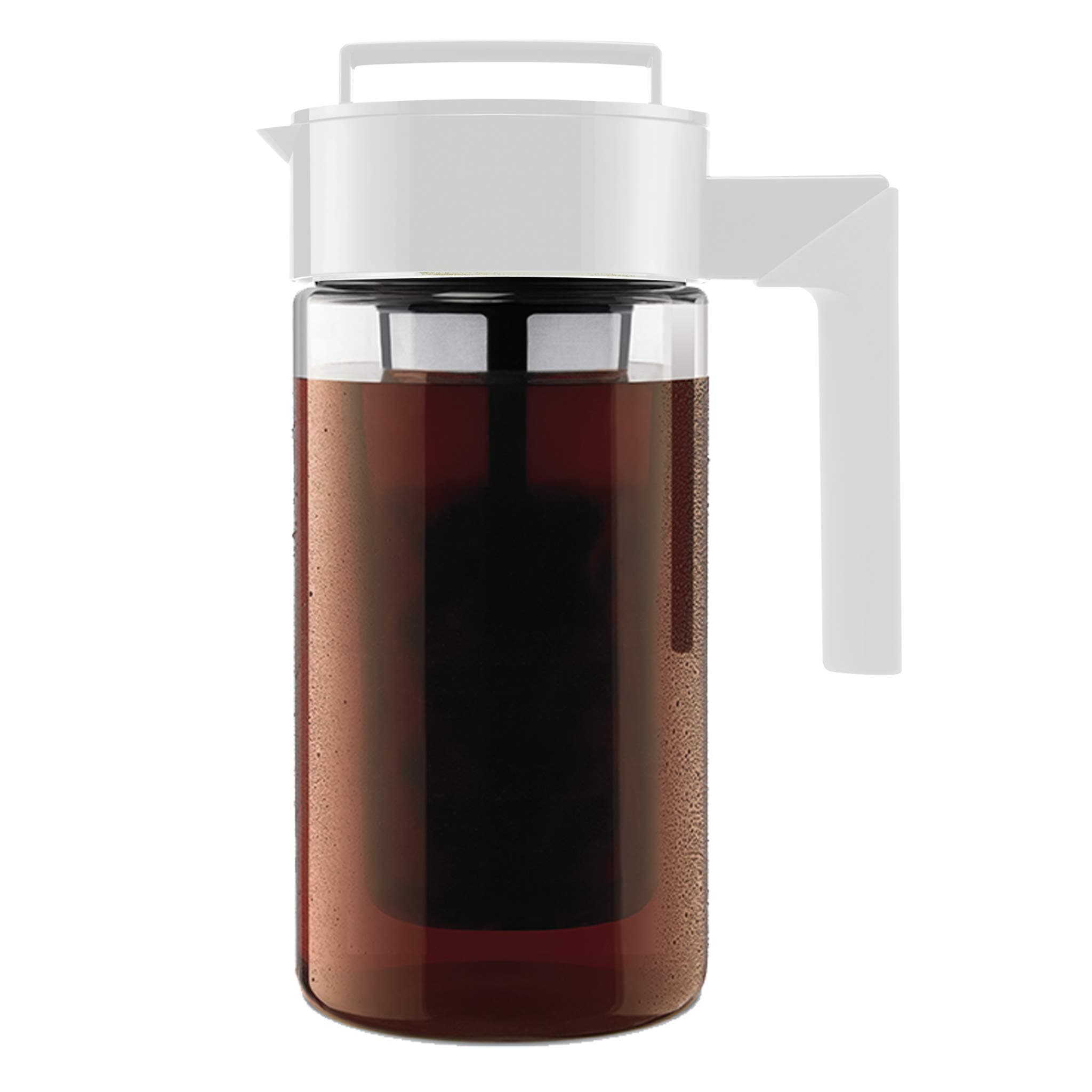 Deluxe Cold Brew Coffee Maker - BPA-Free Tritan Pitcher with Airtight Leakproof Lid, Silicone Grip Handle, Fine-Mesh Filter - Shatter-Proof, Dishwasher Safe, Made in USA - 1 Quart/White