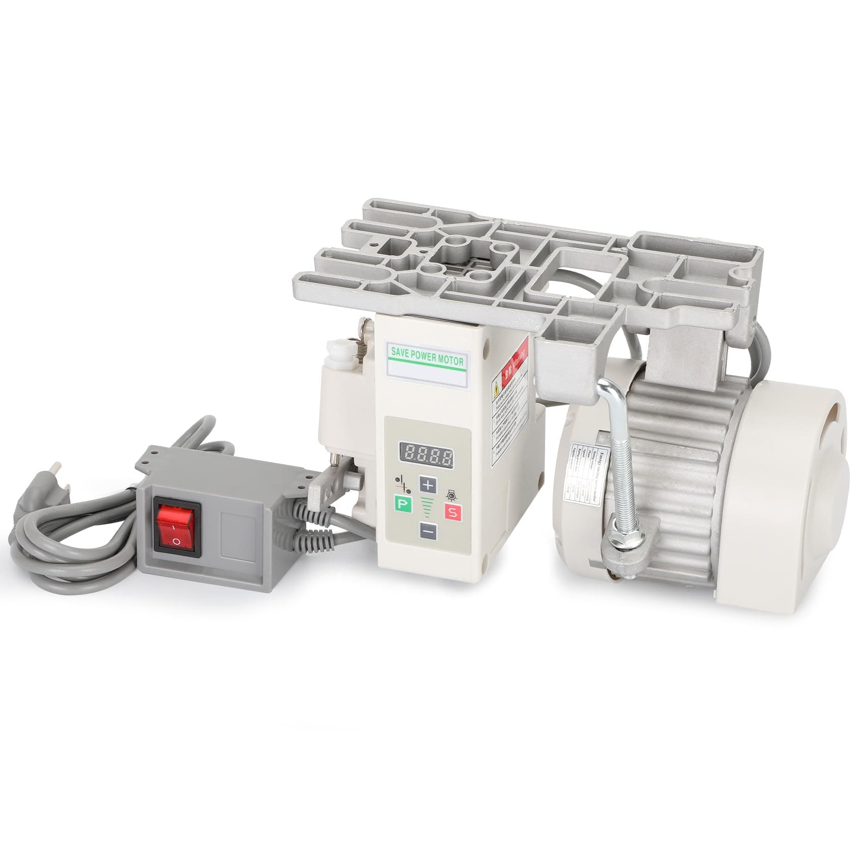 Servo Motor Sewing Machine, Industrial Sewing Machine Servo Motor, AC110V, 550W, 3/4HP, Speed 200RPM to 6000RPM, Brushless Servo Motor with Controller and Foot Switch, Run CW and CCW, Silent