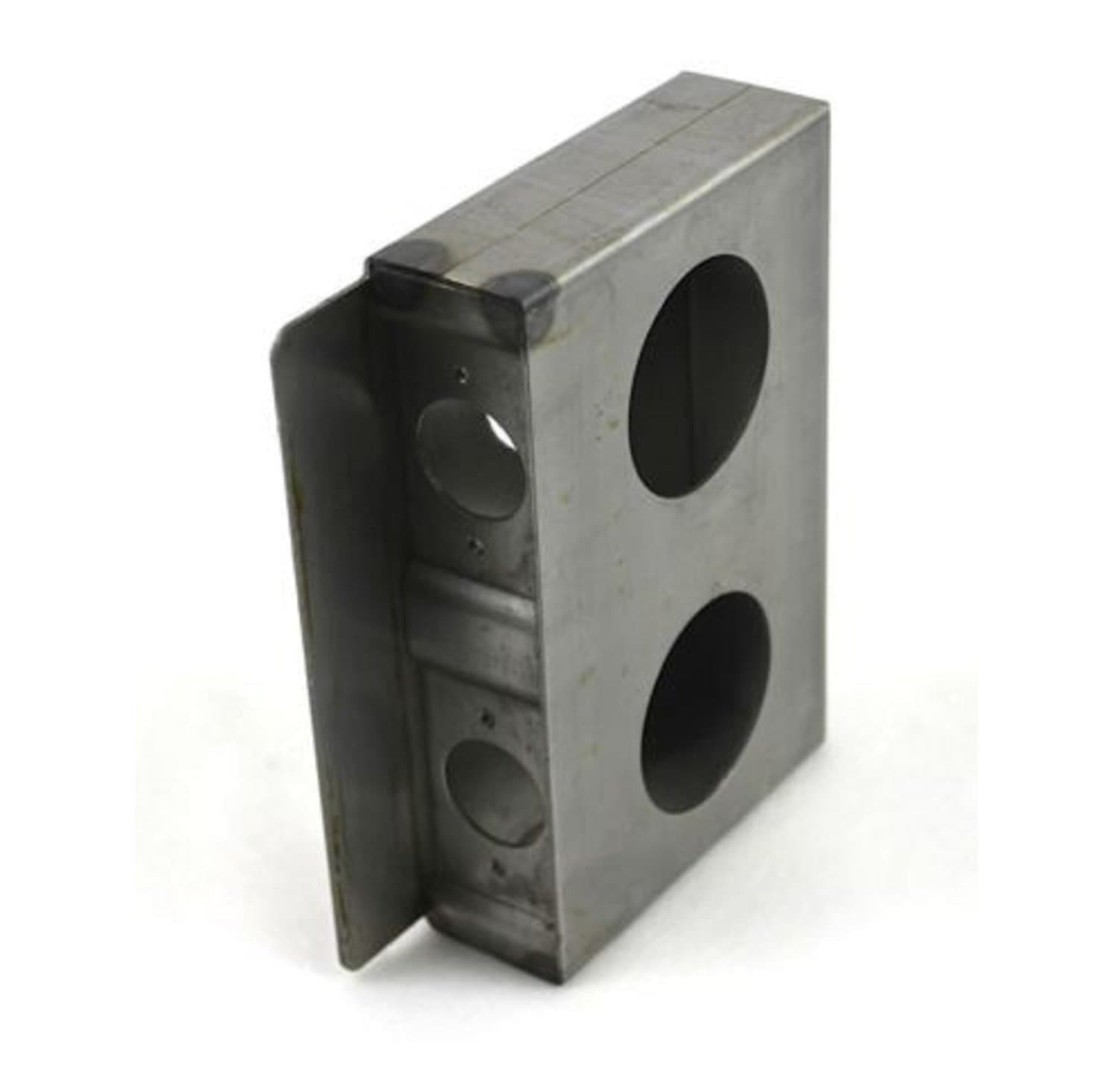 USA Premium Store Gate Lockbox Double Hole Weldable Steel 6 7/8" x 4 1/2" x 1 1/2" Unpainted