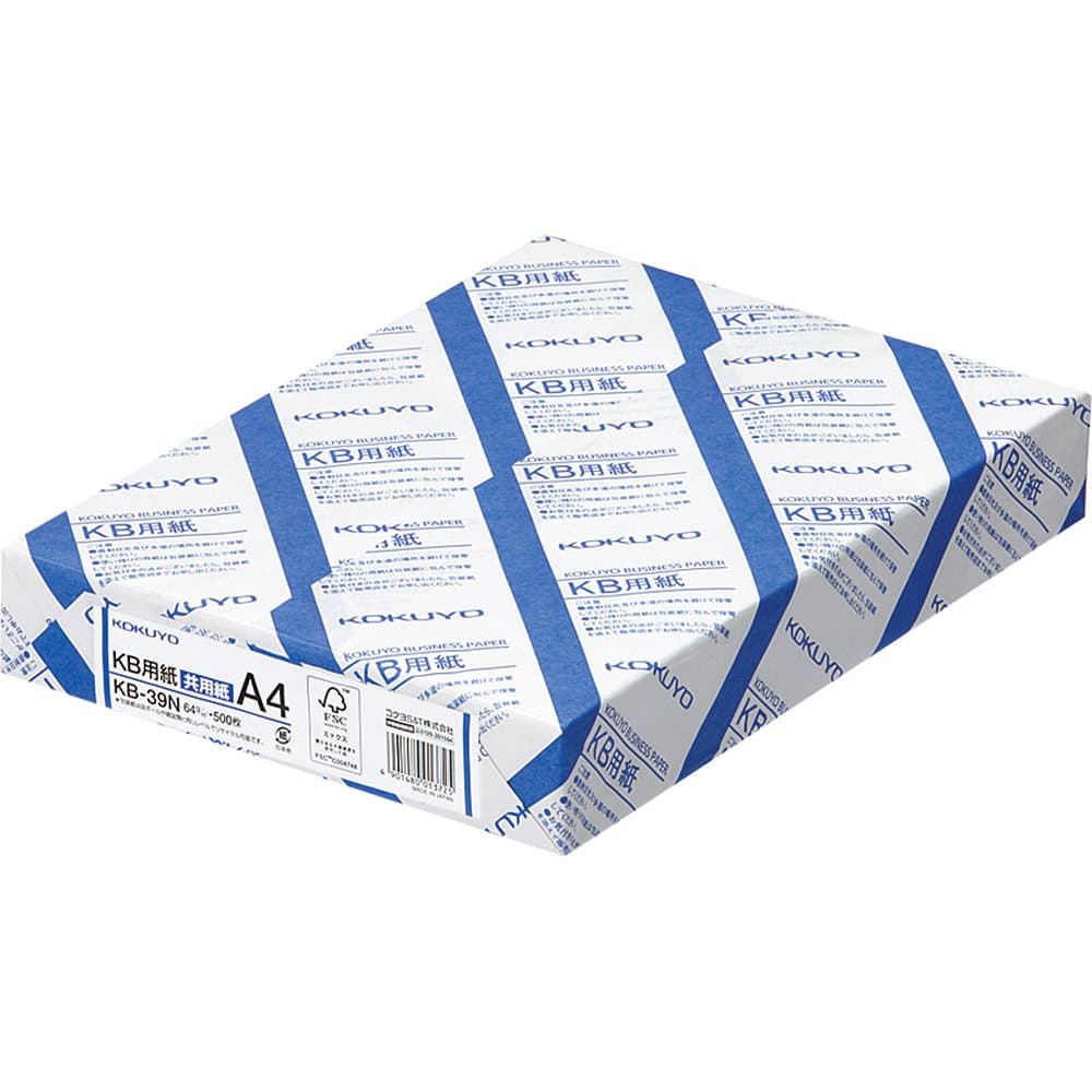 A4 KB Paper 8.27 × 11.69 in, 1 Ream (500 Sheets), 80 Bright White Copy Printer Paper in Office/School/Home - 17 lb/64gsm Jam-Free Perfect for Printing, FSC Certified, Japan Import (KB-39N)