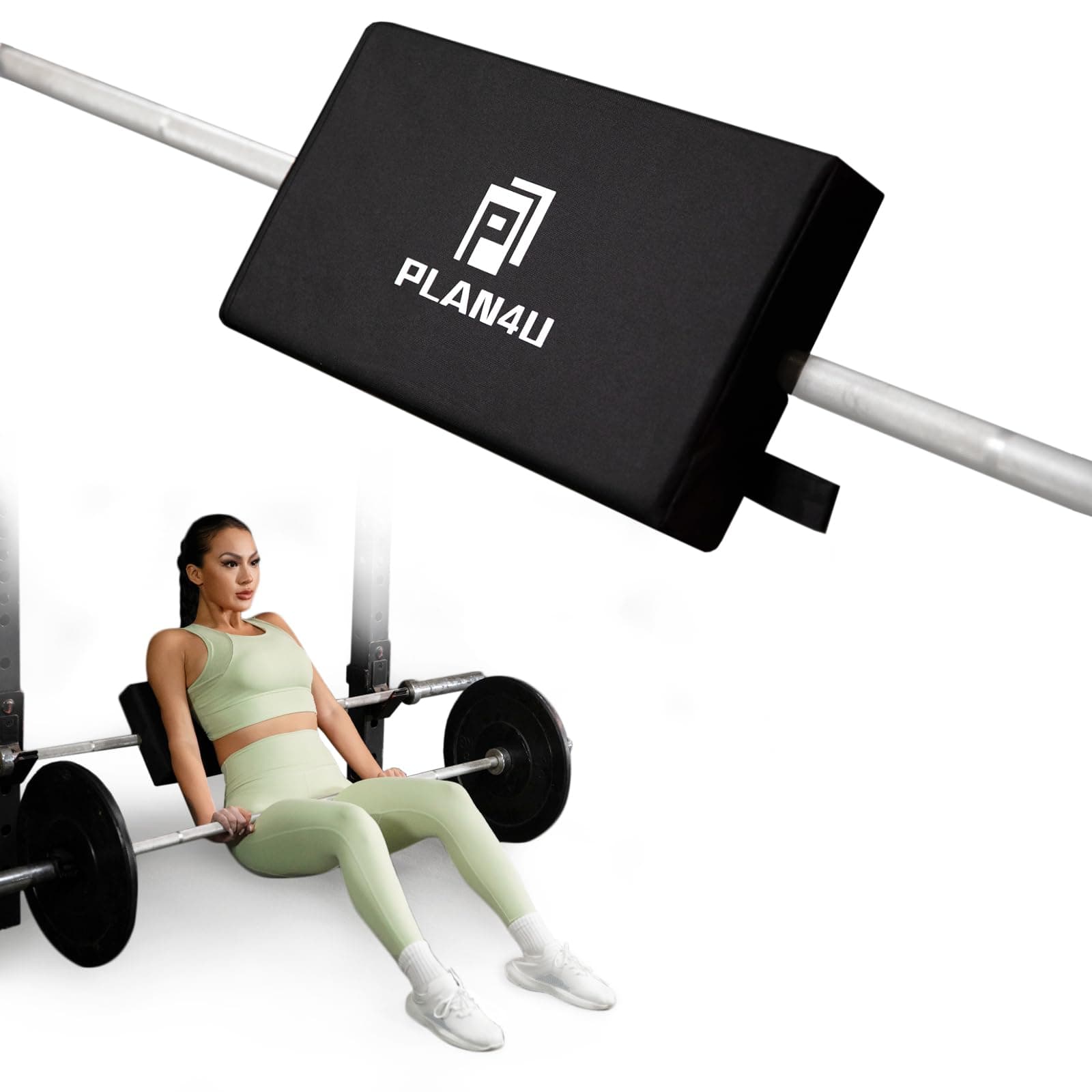 Plan4U Hip Thrust Back Pad for Squat Rack & Olympic Barbell Bar, Bench Press Shoulder Back Support, Versatile Space-Saving Workout Tilt-pad for Split Squat, Plank, Elevated Push-ups Glute Bridge