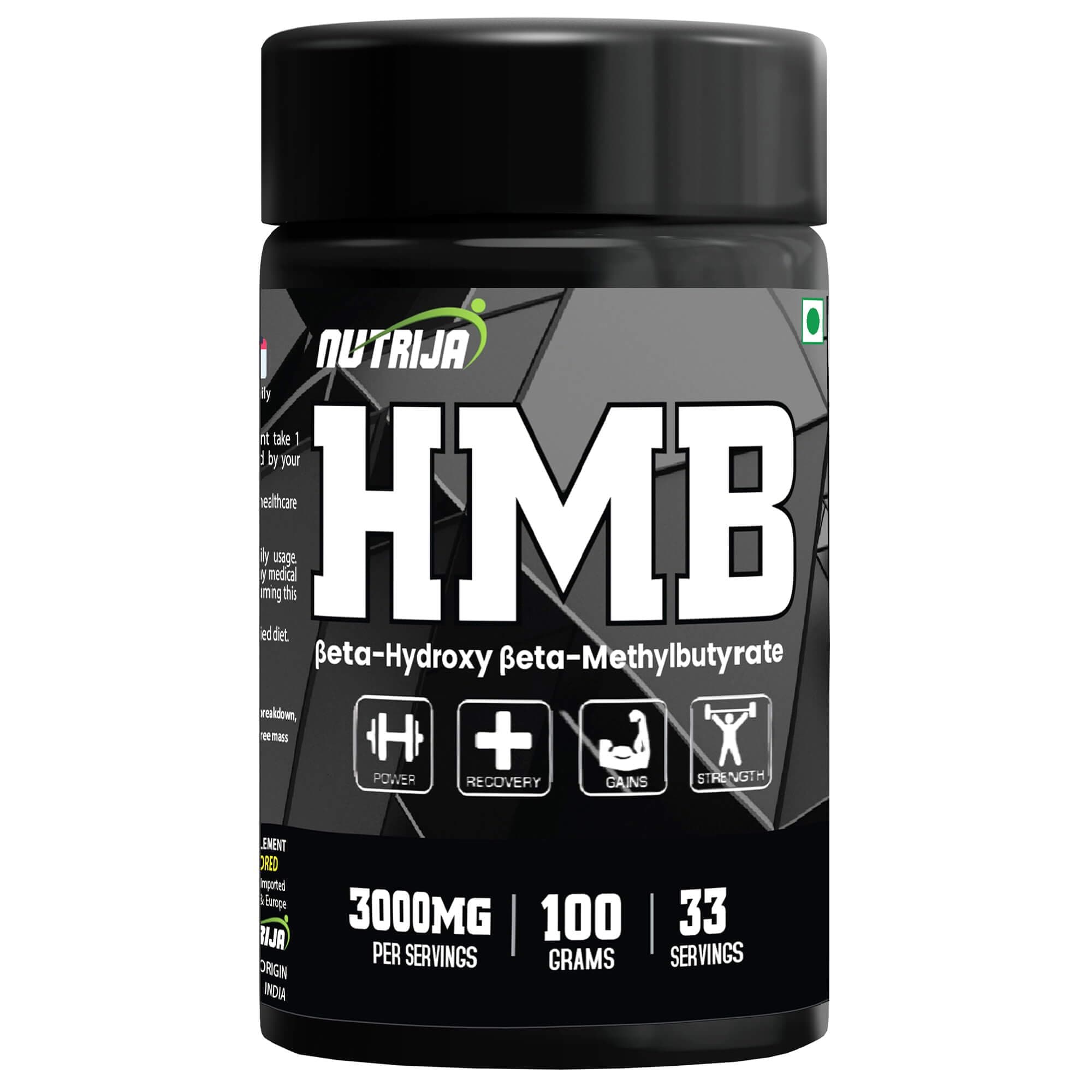 NutriJa HMB Powder (Beta-Hydroxy Beta-Methylbutyrate) 100 Grams - Pure HMB | Prevents Muscle Breakdown, Faster Recovery, Strength
